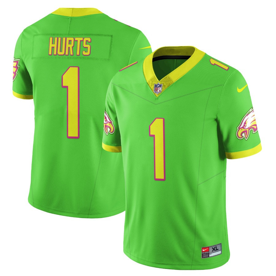Jalen Hurts Men's Philadelphia Eagles City Edition Vapor Limited Bright Green Jersey - All Stitched