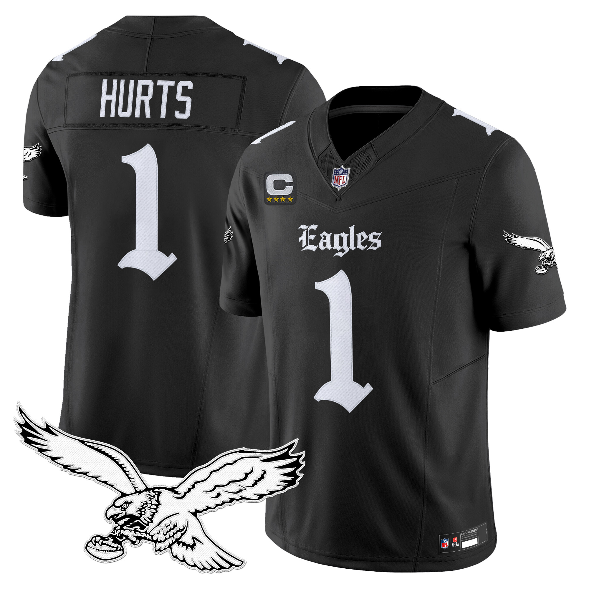 Jalen Hurts Men's Philadelphia Eagles 'Gothic Philly Edition' Vapor Limited Black Jersey - All Stitched