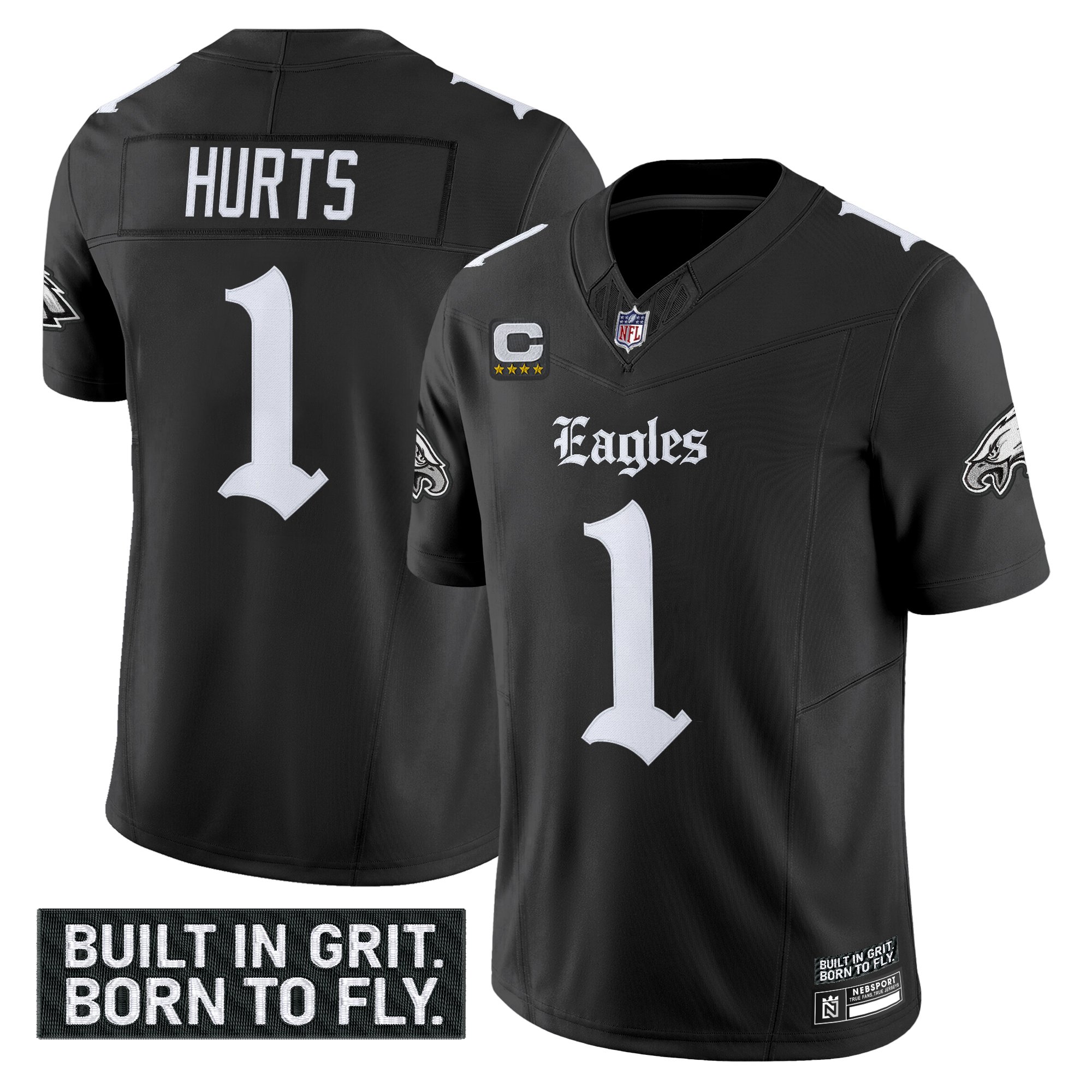 Jalen Hurts Men's Philadelphia Eagles 'Gothic Philly Edition' Vapor Limited Black Jersey - All Stitched