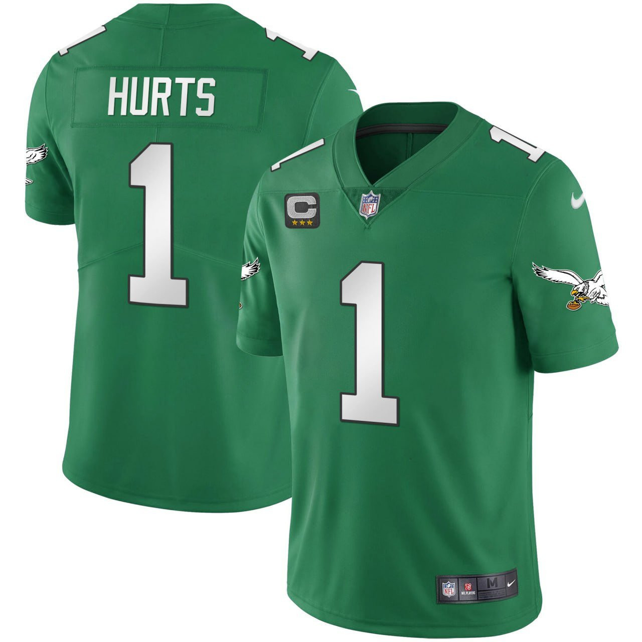 Jalen Hurts Men's Philadelphia Eagles Kelly Green Gold Kelly Green Jersey - All Stitched