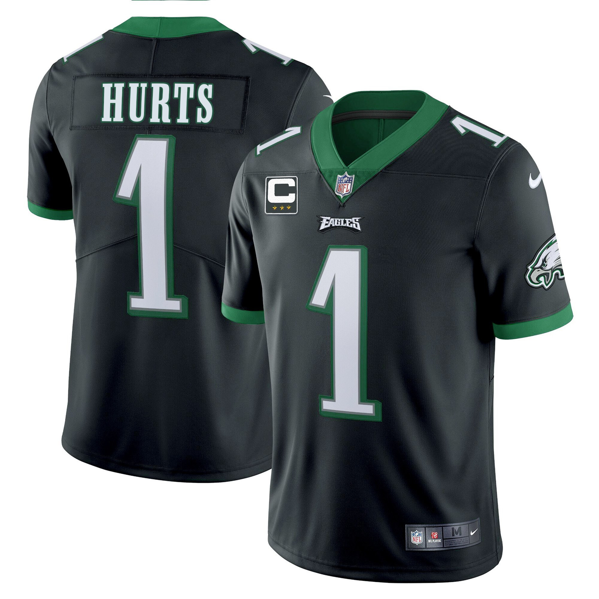 Jalen Hurts Men's Philadelphia Eagles Kelly Green Limited Black Jersey - All Stitched