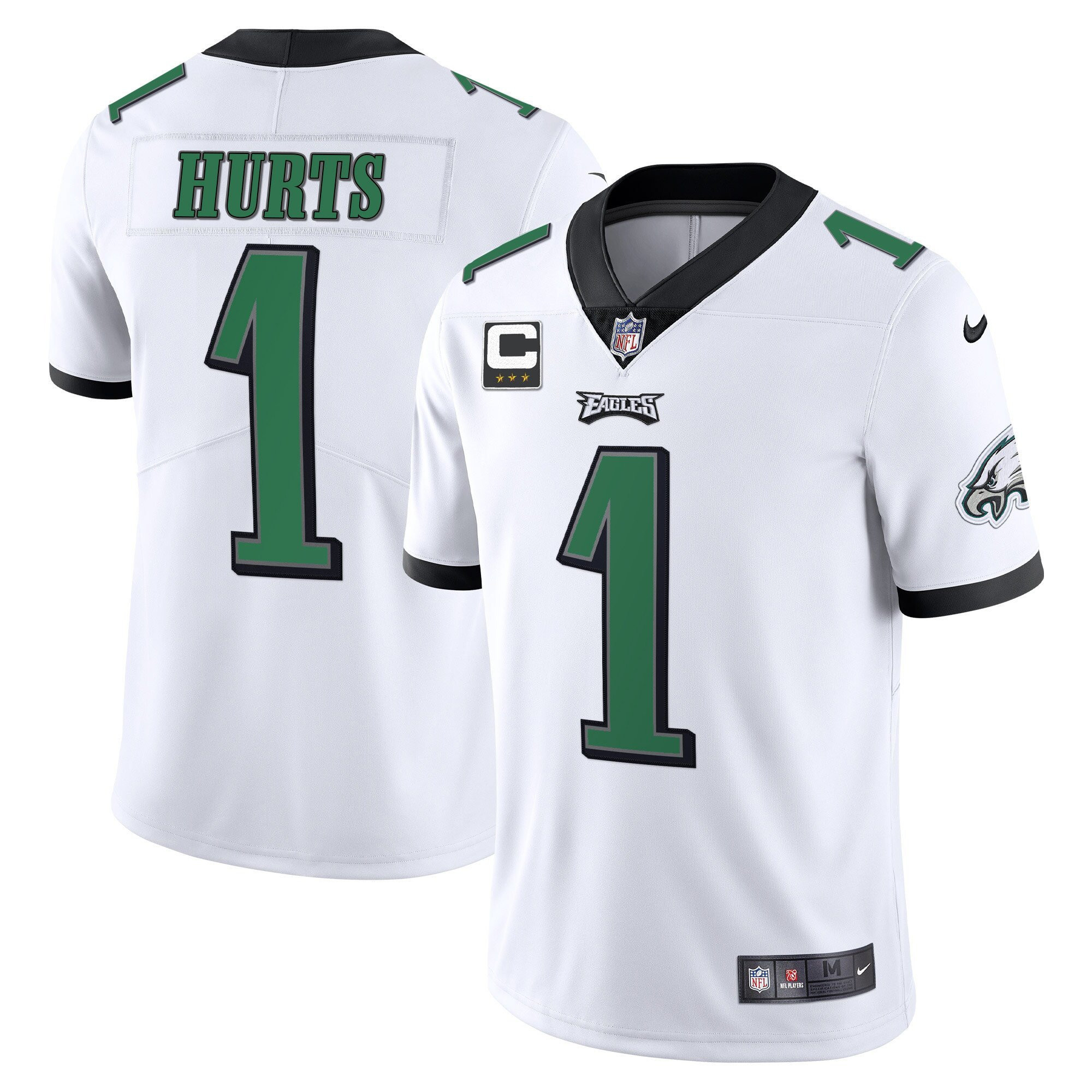 Jalen Hurts Men's Philadelphia Eagles Kelly Green Limited White Jersey - All Stitched