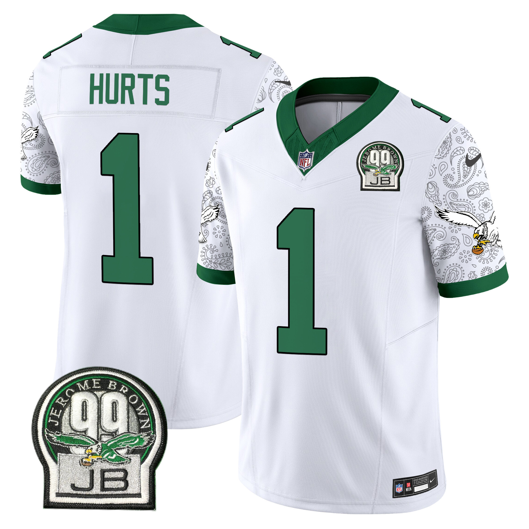 Jalen Hurts Men's Philadelphia Eagles Kelly Green Vapor Limited Kelly White Jersey - All Stitched