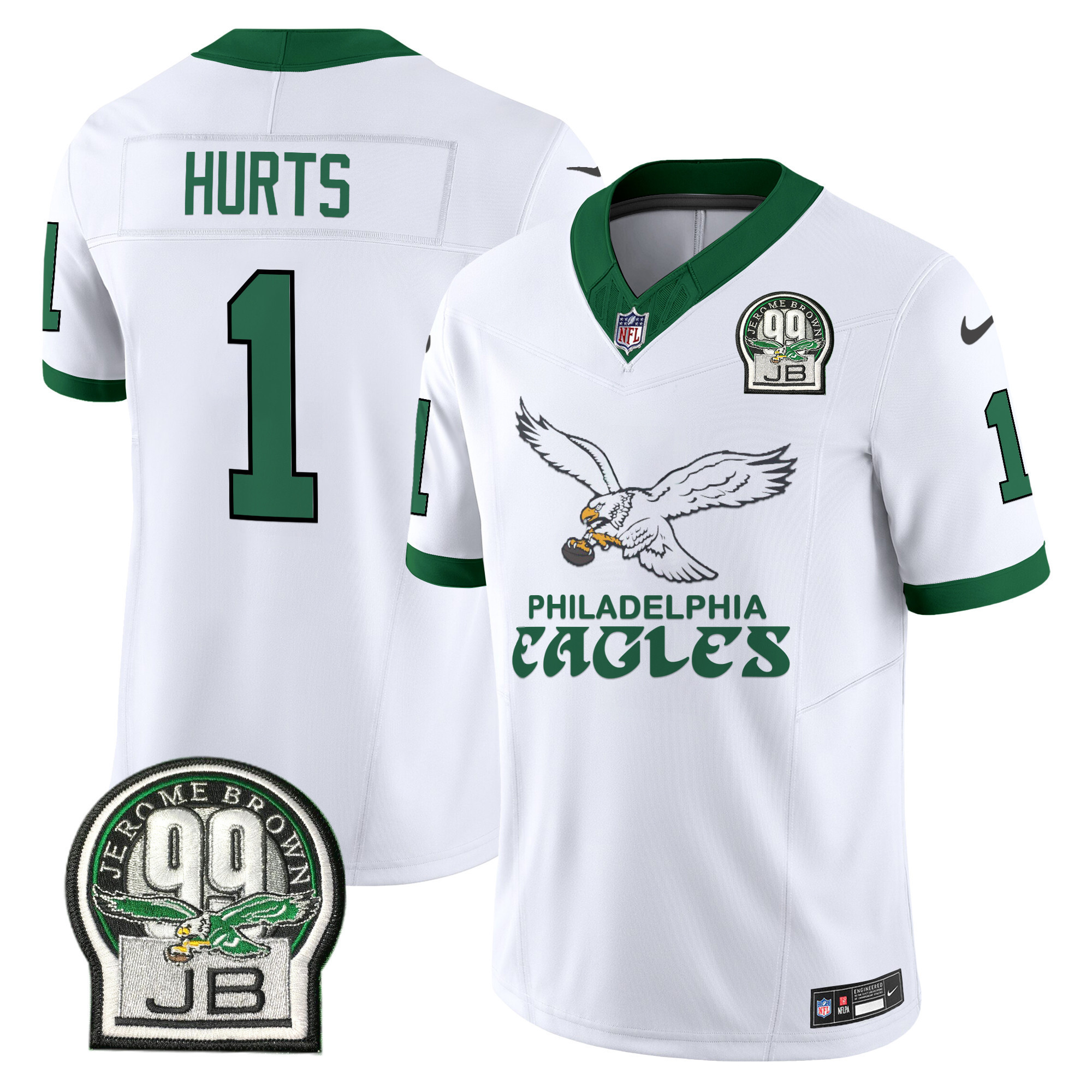 Jalen Hurts Men's Philadelphia Eagles Kelly Green Vapor Limited Kelly White Jersey - All Stitched