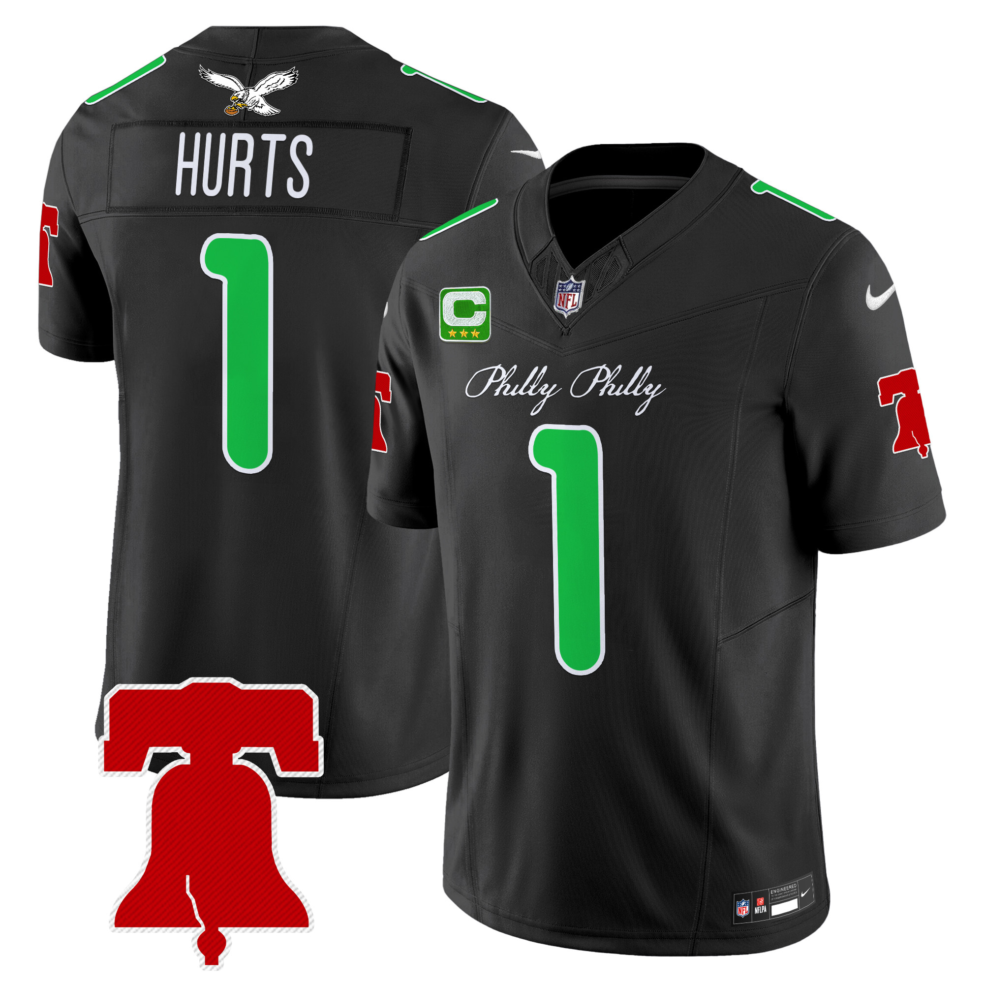 Jalen Hurts Men's Philadelphia Eagles Philly Phanatic Style Vapor Limited Black Jersey - All Stitched