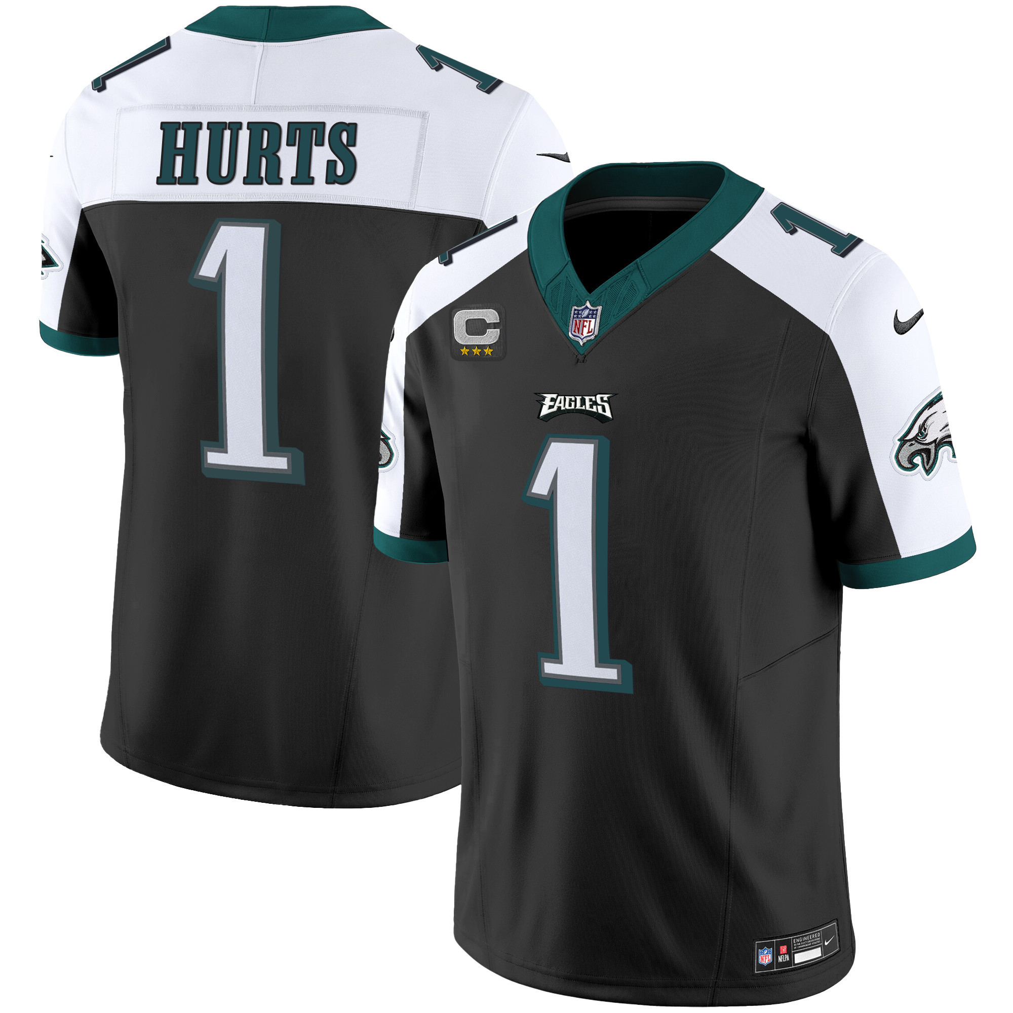Jalen Hurts Men's Philadelphia Eagles Vapor Limited Black Alternate Jersey - All Stitched