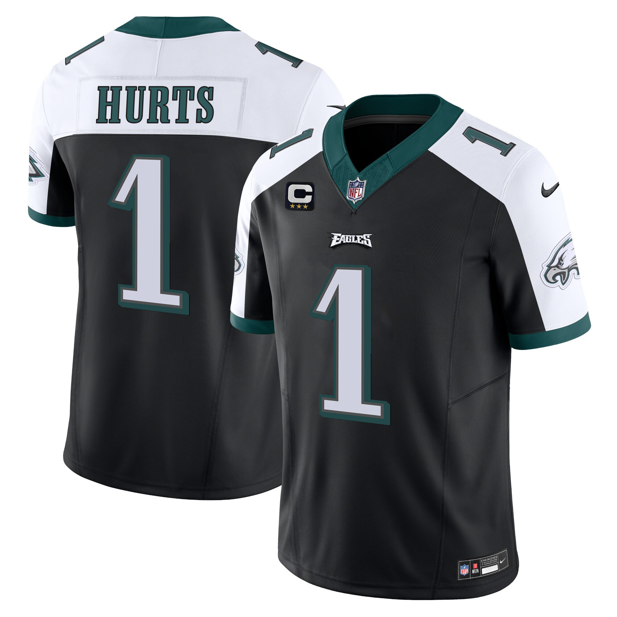 Jalen Hurts Men's Philadelphia Eagles Vapor Limited Black Alternate Jersey - All Stitched