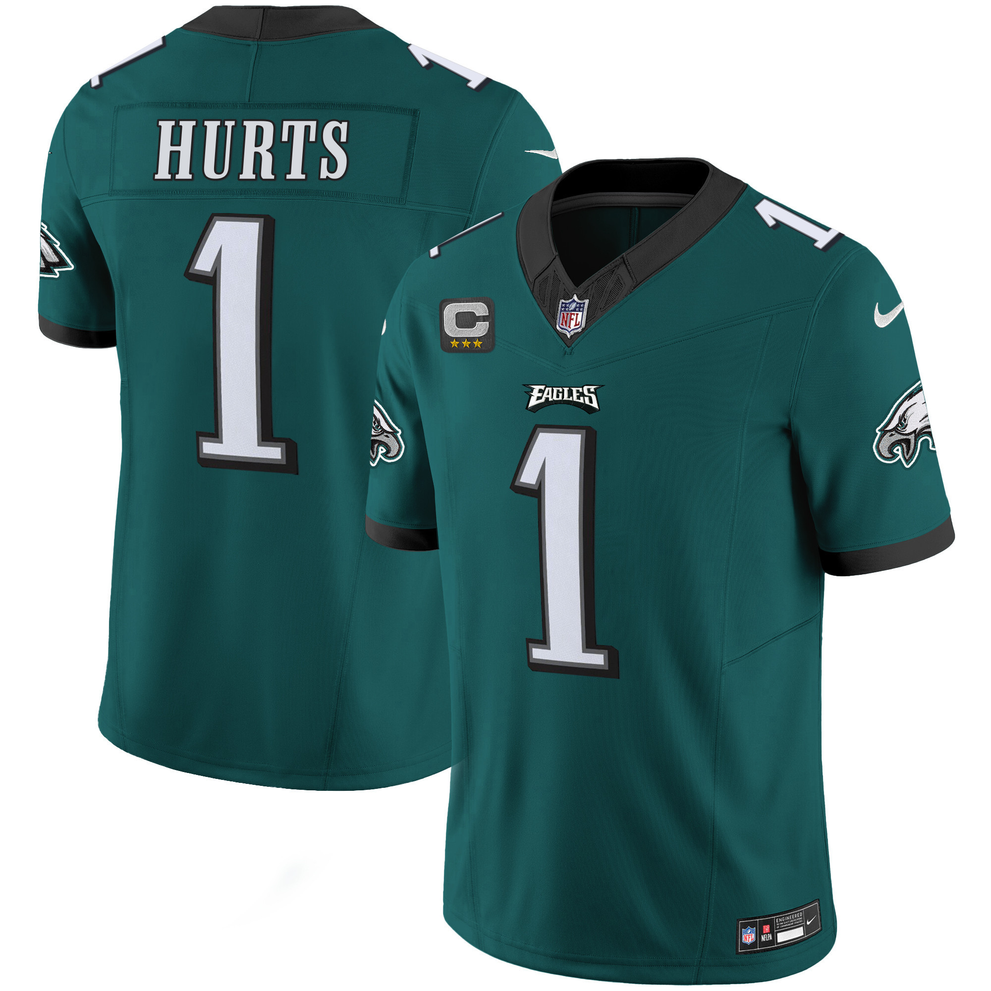 Jalen Hurts Men's Philadelphia Eagles Vapor Limited Midnight Green Jersey - All Stitched