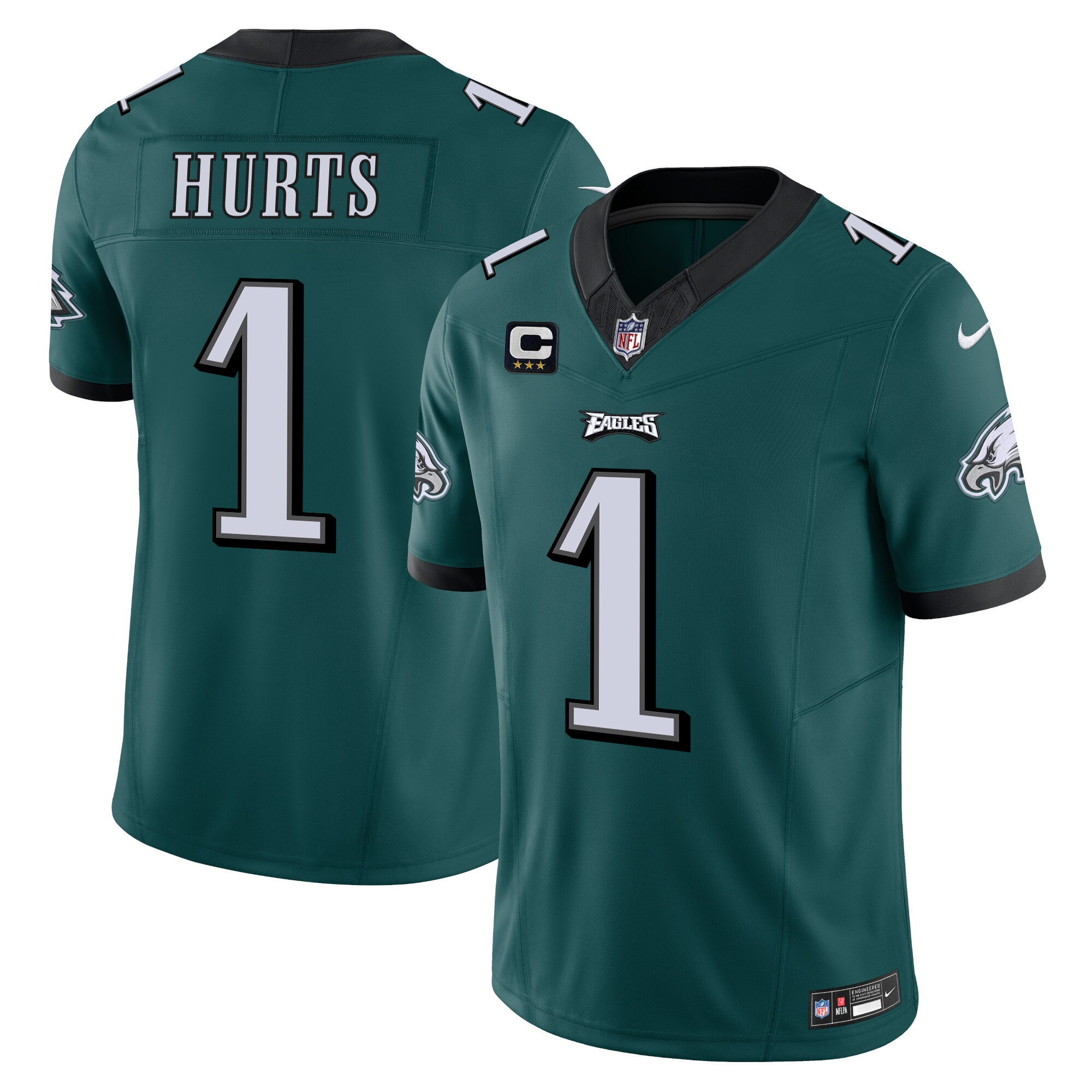 Jalen Hurts Men's Philadelphia Eagles Vapor Limited Midnight Green Jersey - All Stitched