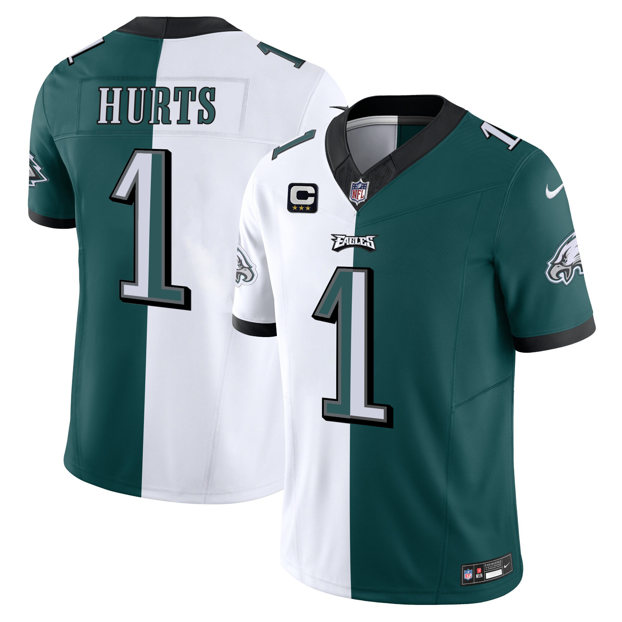 Jalen Hurts Men's Philadelphia Eagles Vapor Limited Split Jersey - All Stitched