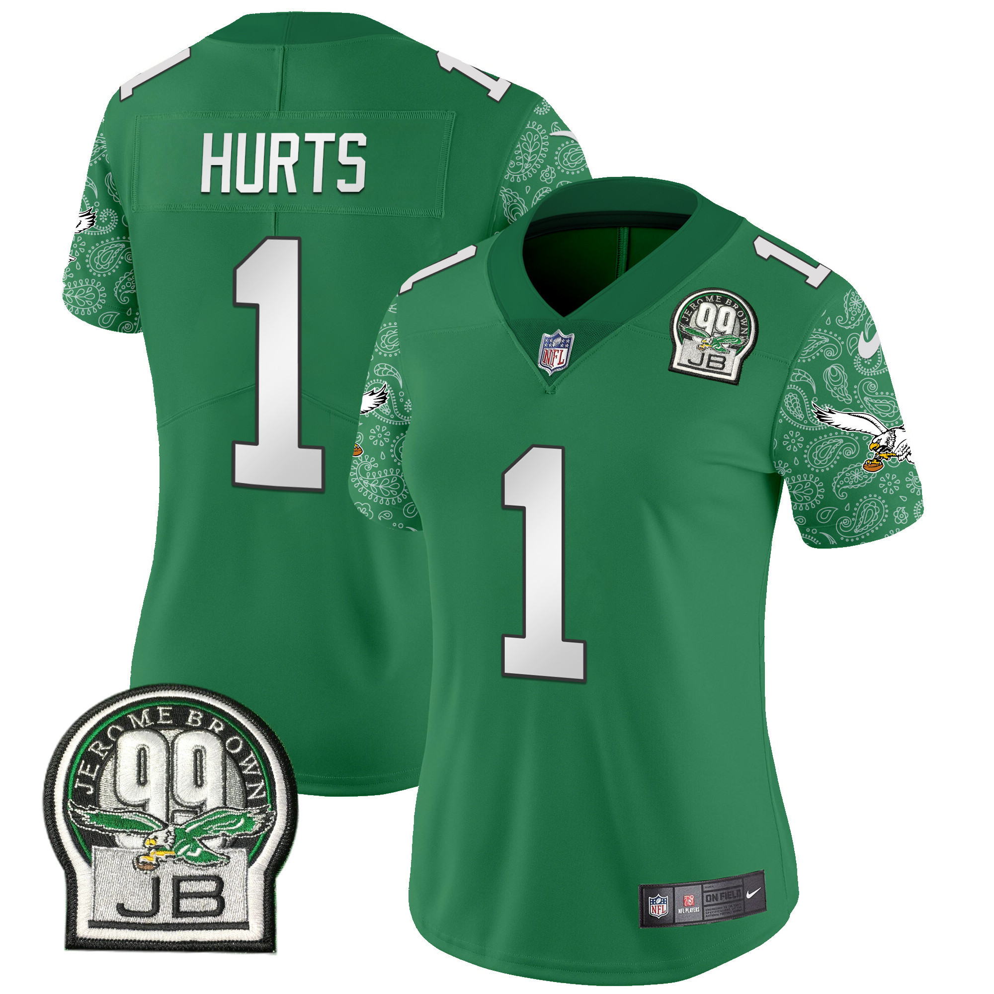 Jalen Hurts Women's Philadelphia Eagles Kelly Green Vapor Limited Kelly Green Jersey - All Stitched