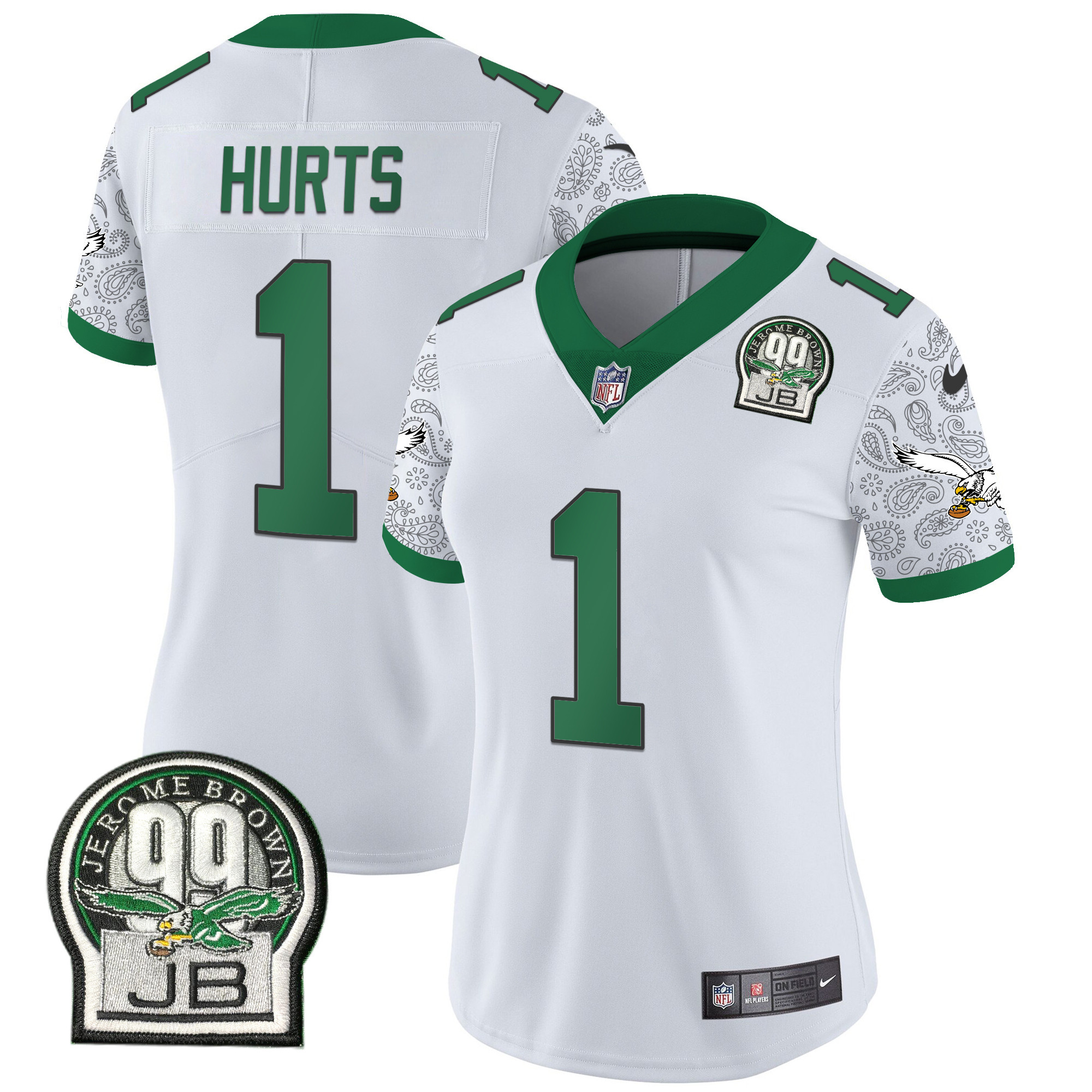 Jalen Hurts Women's Philadelphia Eagles Kelly Green Vapor Limited Kelly White Jersey - All Stitched