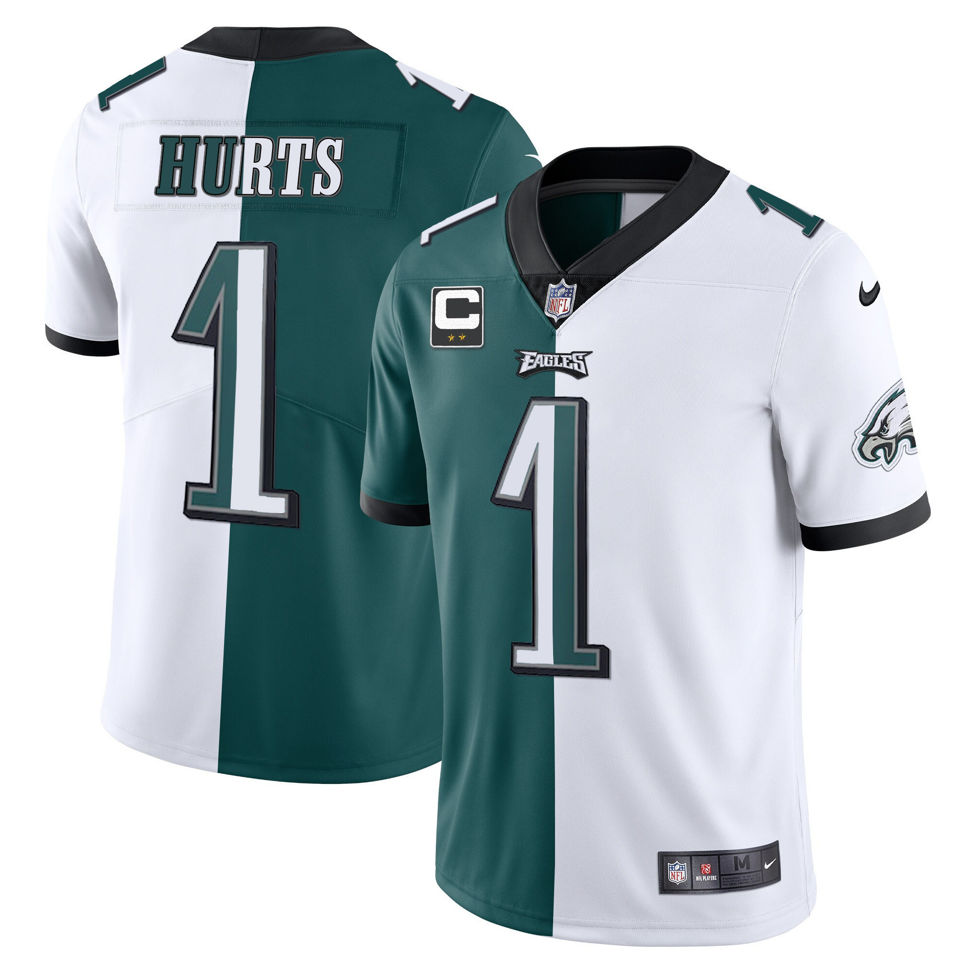 Jalen Hurts Youth's Philadelphia Eagles Gold & Split Vapor - All Stitched Split Jersey - All Stitched
