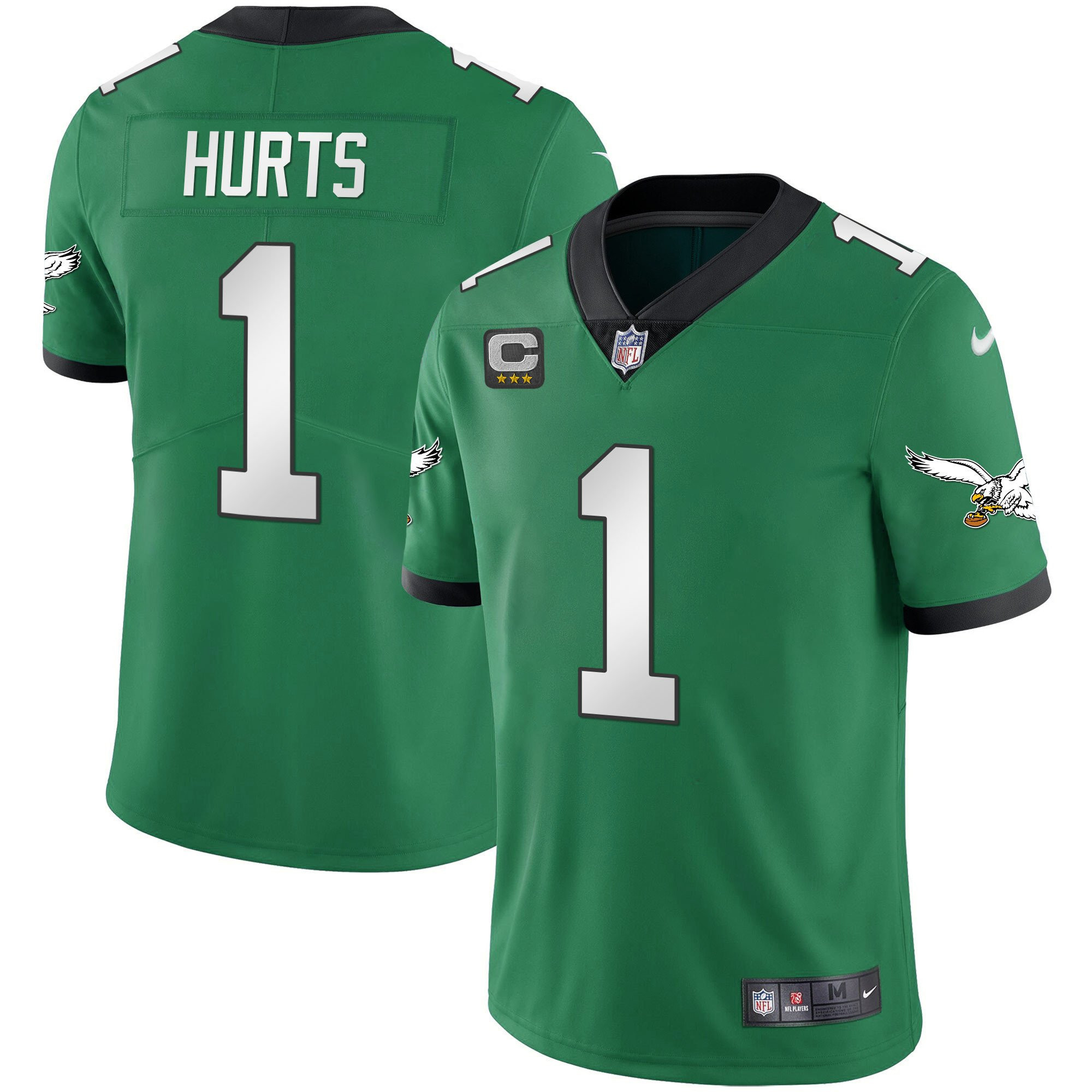 Jalen Hurts Youth's Philadelphia Eagles Kelly Green Gold Green Limited Jersey - All Stitched