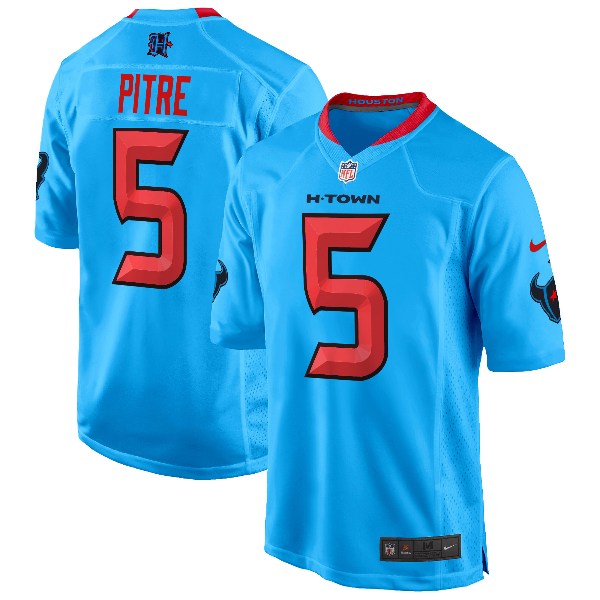 Jalen Pitre Men's Houston Texans 2024 Game Blue Jersey - All Stitched