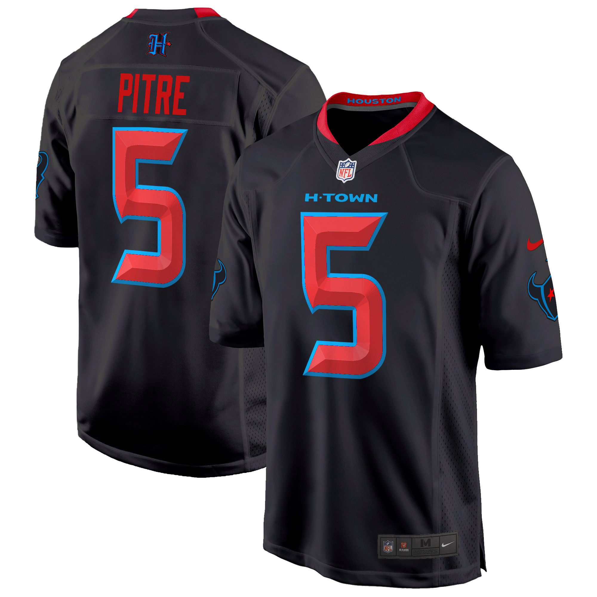 Jalen Pitre Men's Houston Texans 2024 Game Navy Limited Jersey - All Stitched