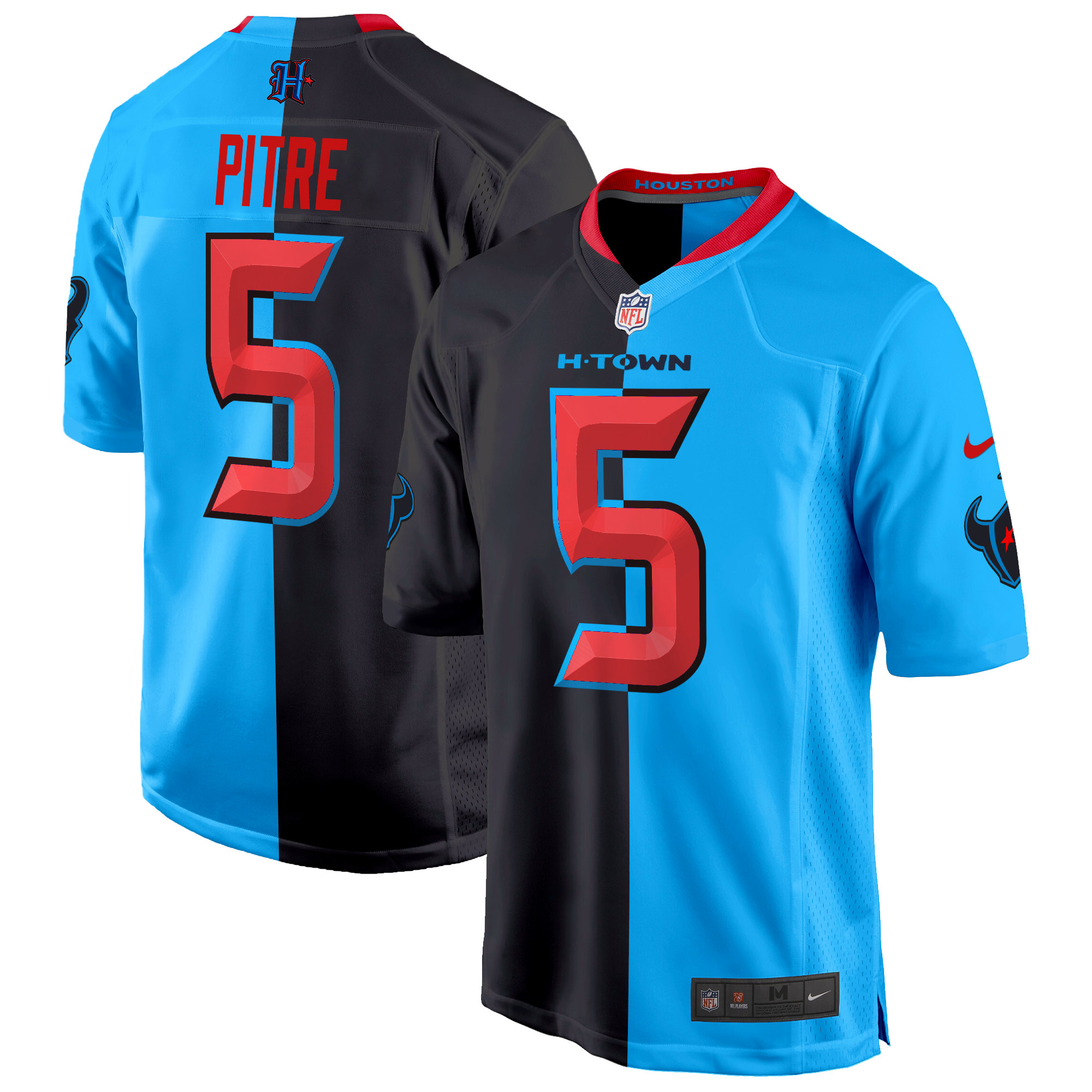 Jalen Pitre Men's Houston Texans 2024 Game Split Jersey - All Stitched