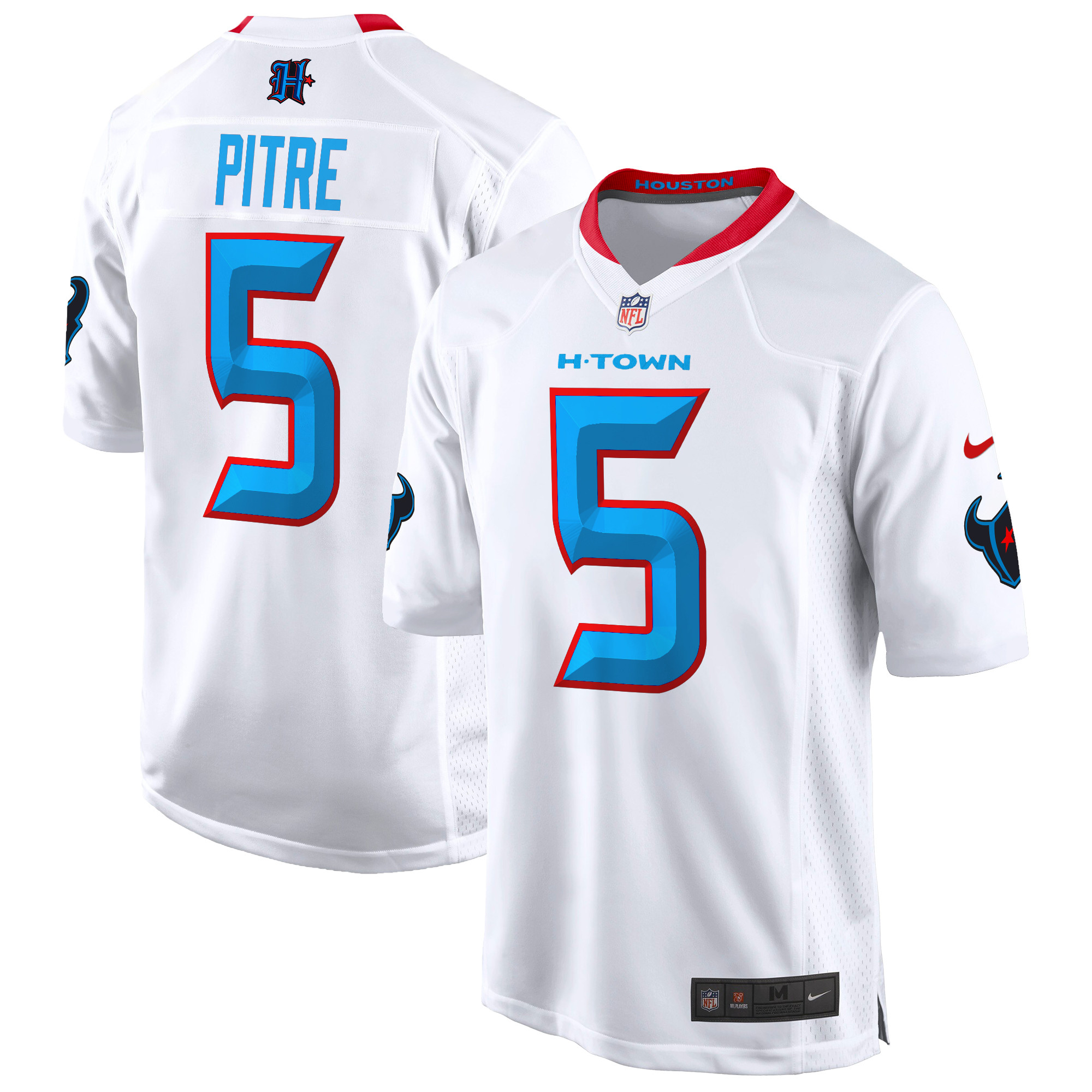 Jalen Pitre Men's Houston Texans 2024 Game White Jersey - All Stitched