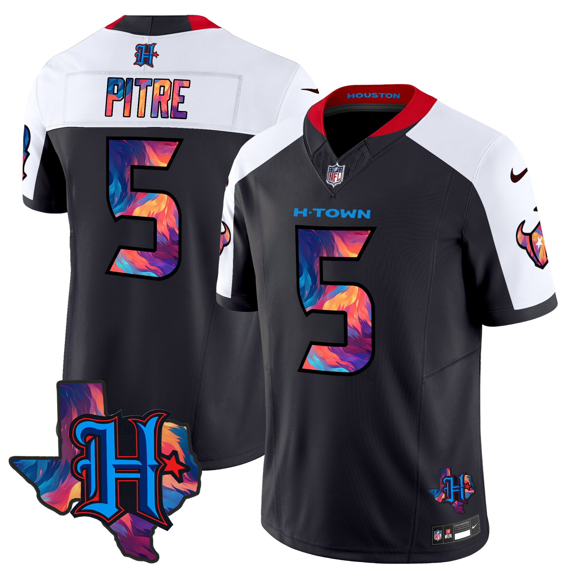 Jalen Pitre Men's Houston Texans 2024 Special Vapor Limited Navy Alternate Jersey - All Stitched