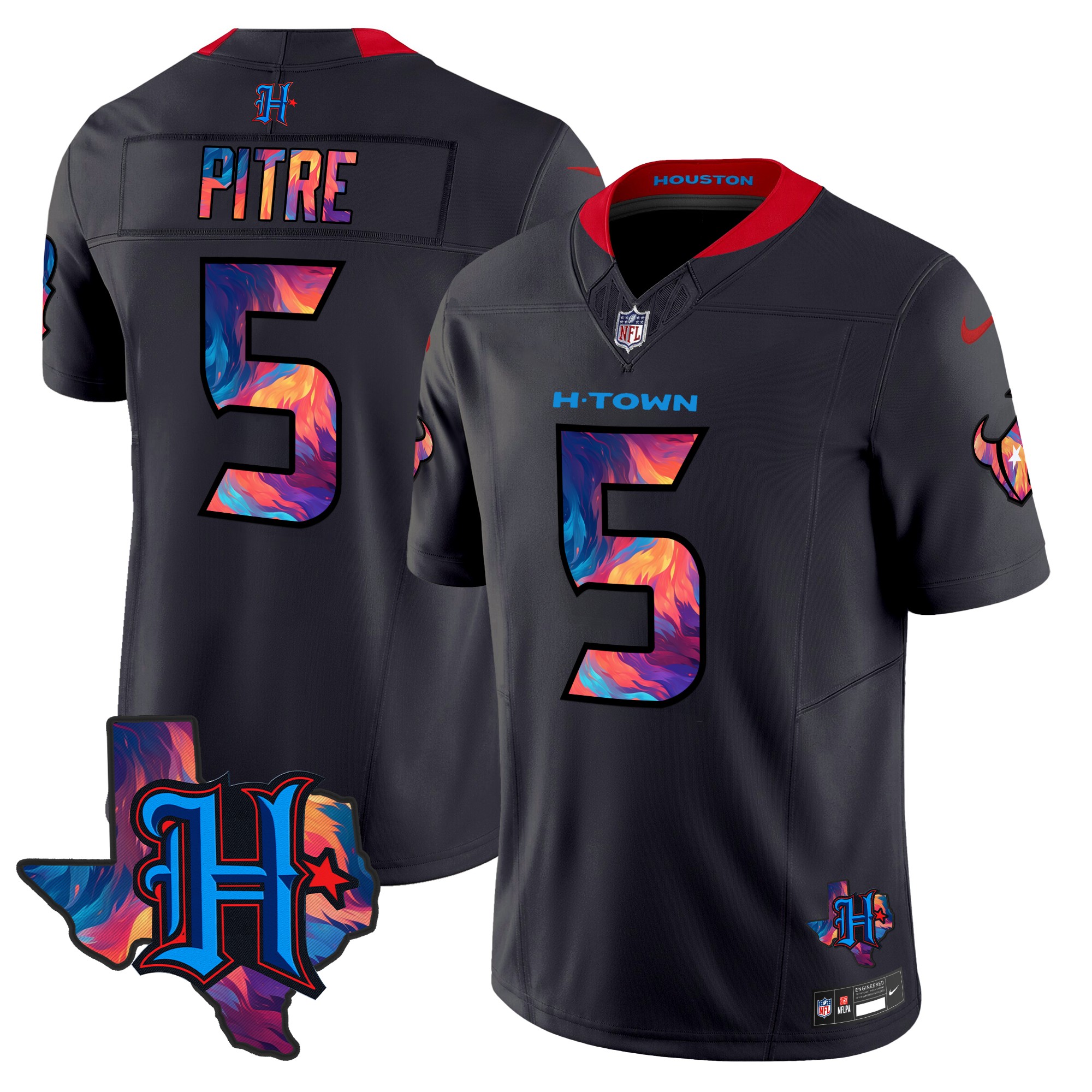 Jalen Pitre Men's Houston Texans 2024 Special Vapor Limited Navy Limited Jersey - All Stitched