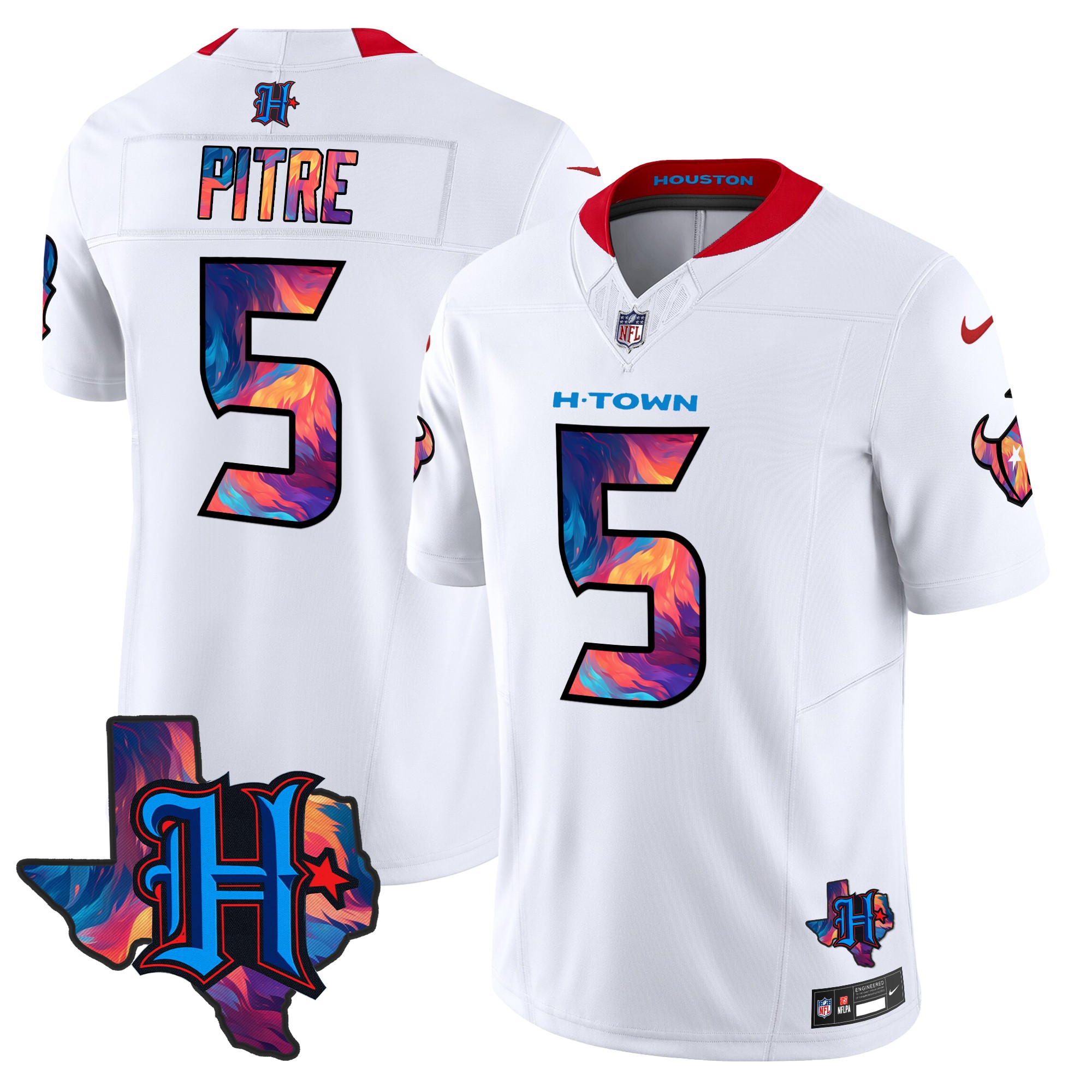 Jalen Pitre Men's Houston Texans 2024 Special Vapor Limited White Jersey - All Stitched