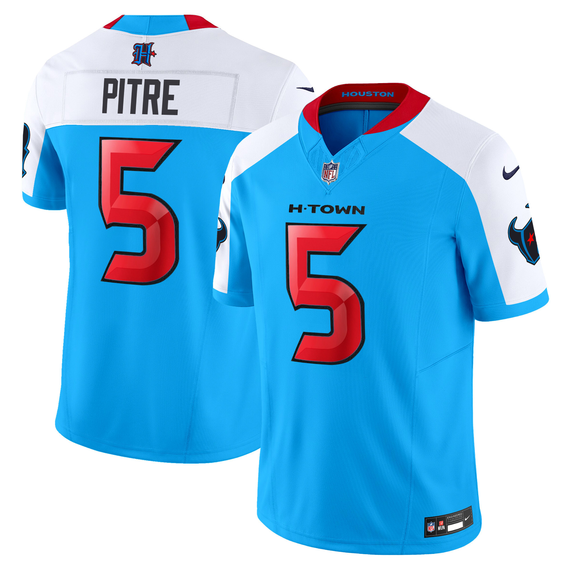 Jalen Pitre Men's Houston Texans 2024 Vapor Limited Blue Blue Alternate Jersey - All Stitched