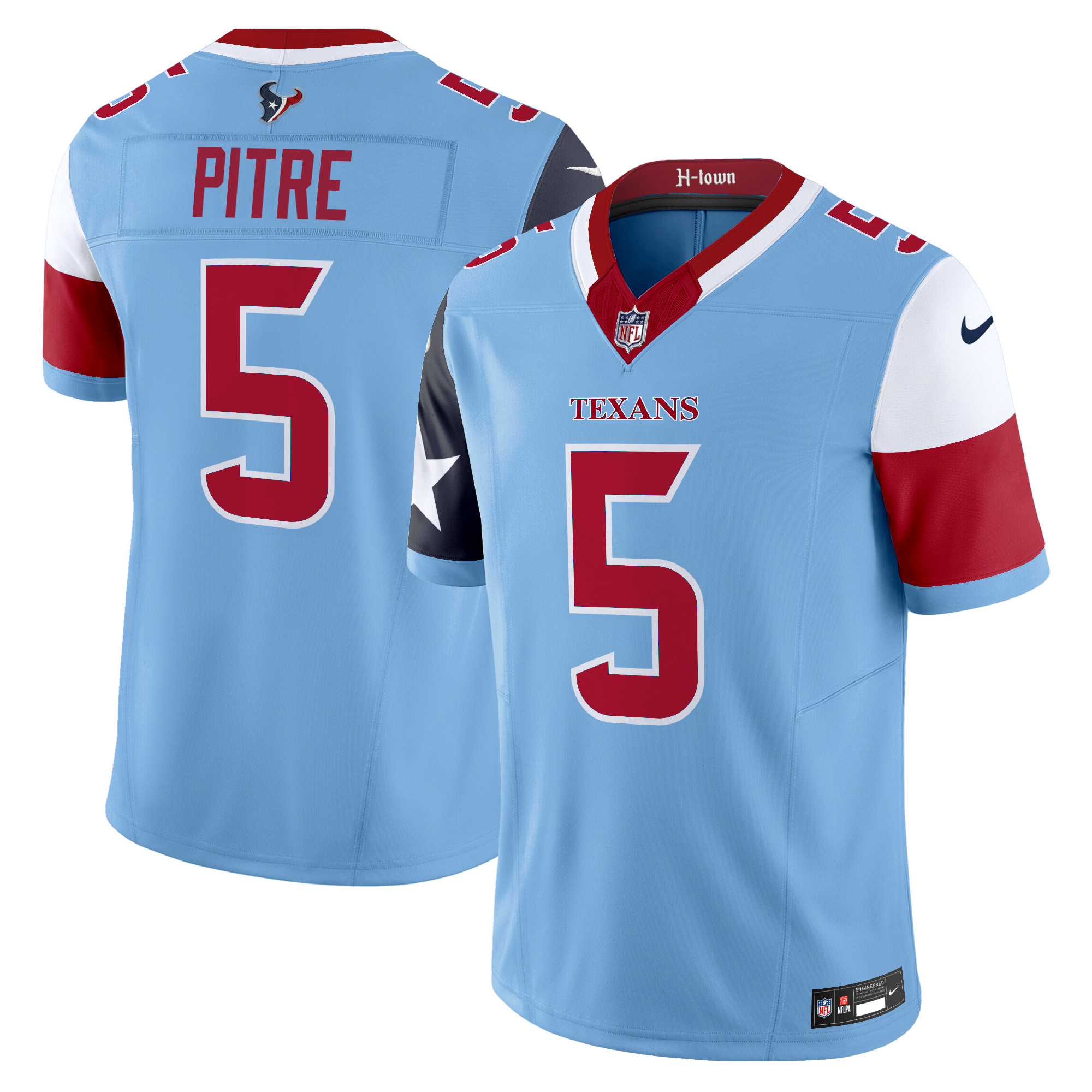 Jalen Pitre Men's Houston Texans 2024 Vapor Limited Blue Jersey - All Stitched