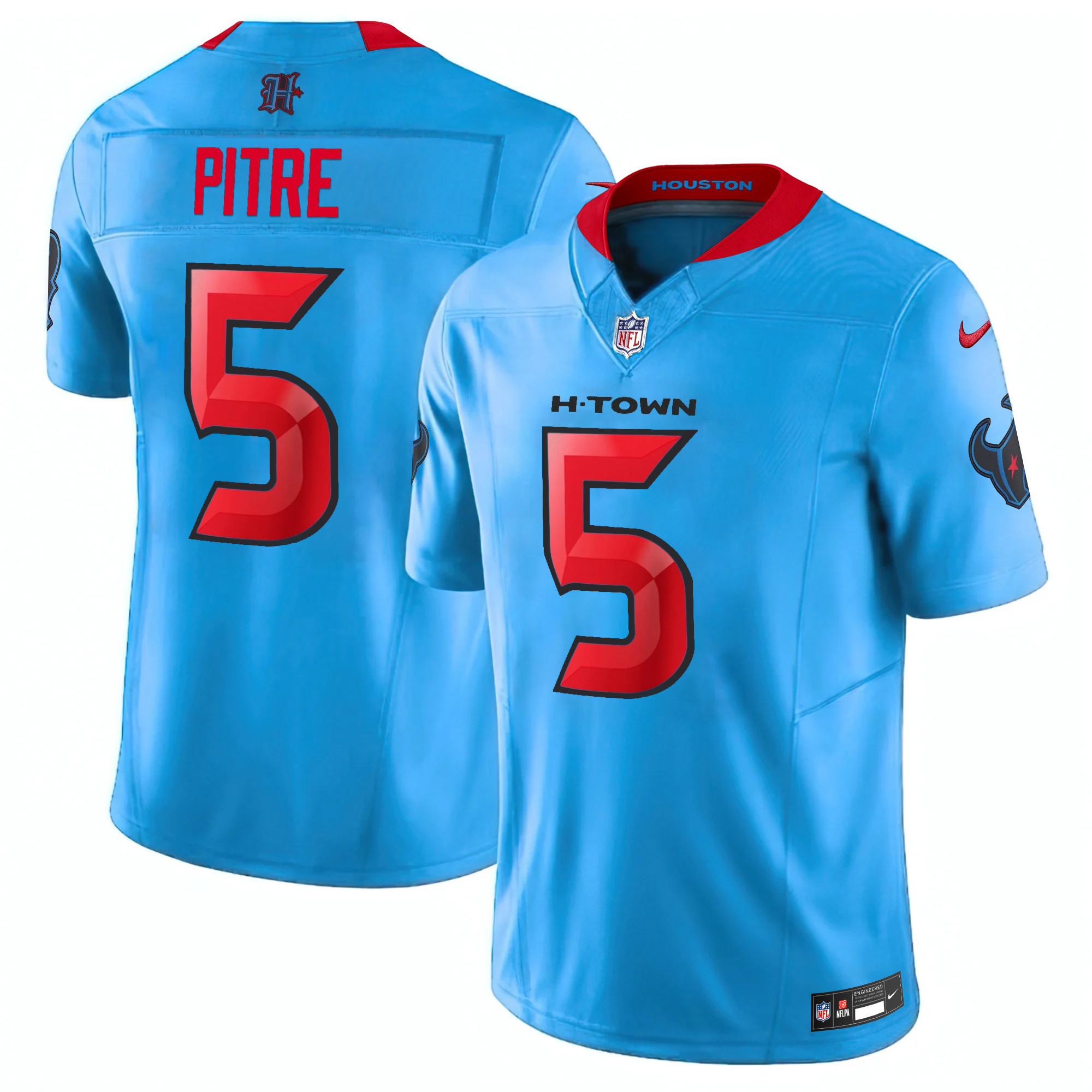 Jalen Pitre Men's Houston Texans 2024 Vapor Limited Blue Jersey - All Stitched