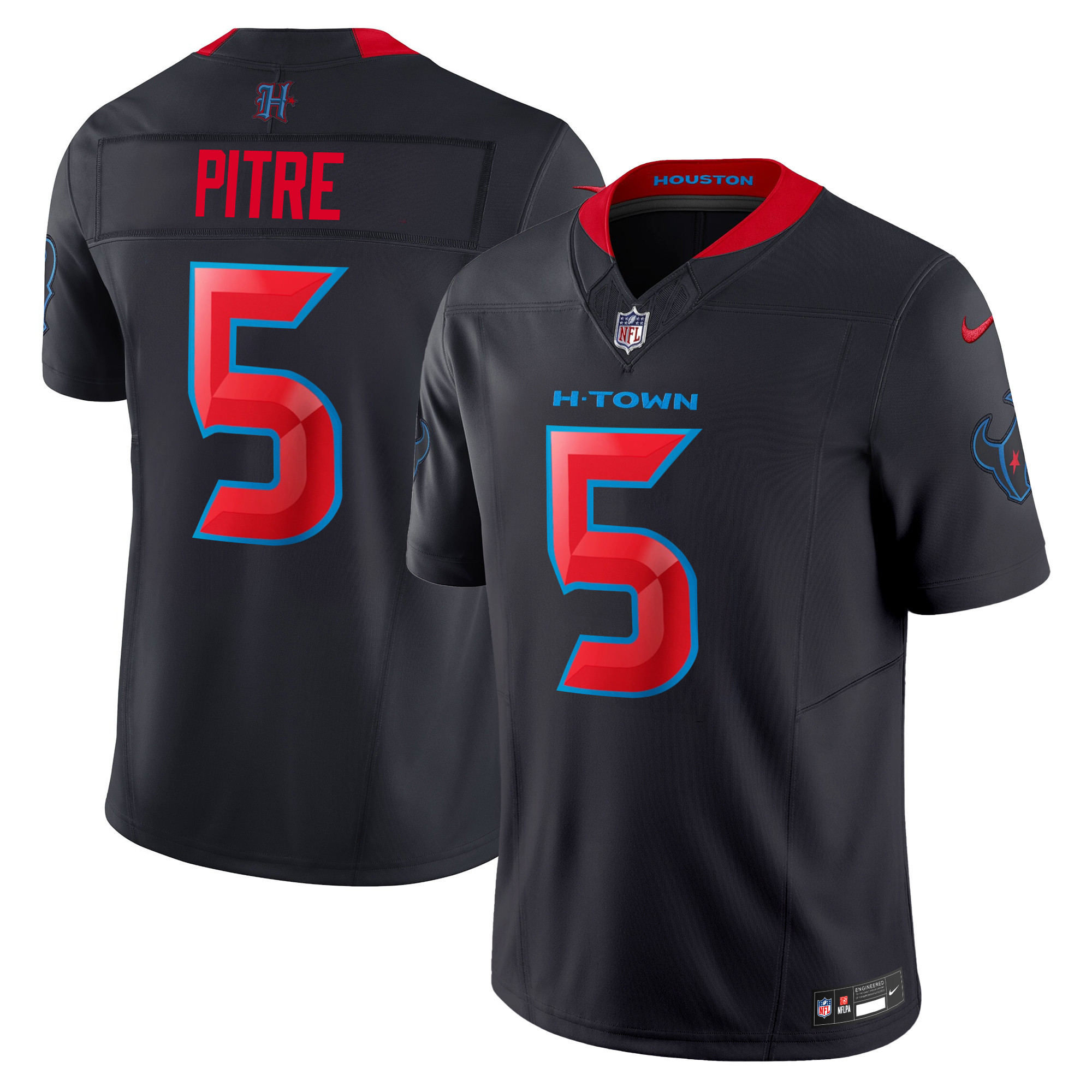 Jalen Pitre Men's Houston Texans 2024 Vapor Limited Blue Navy Limited Jersey - All Stitched