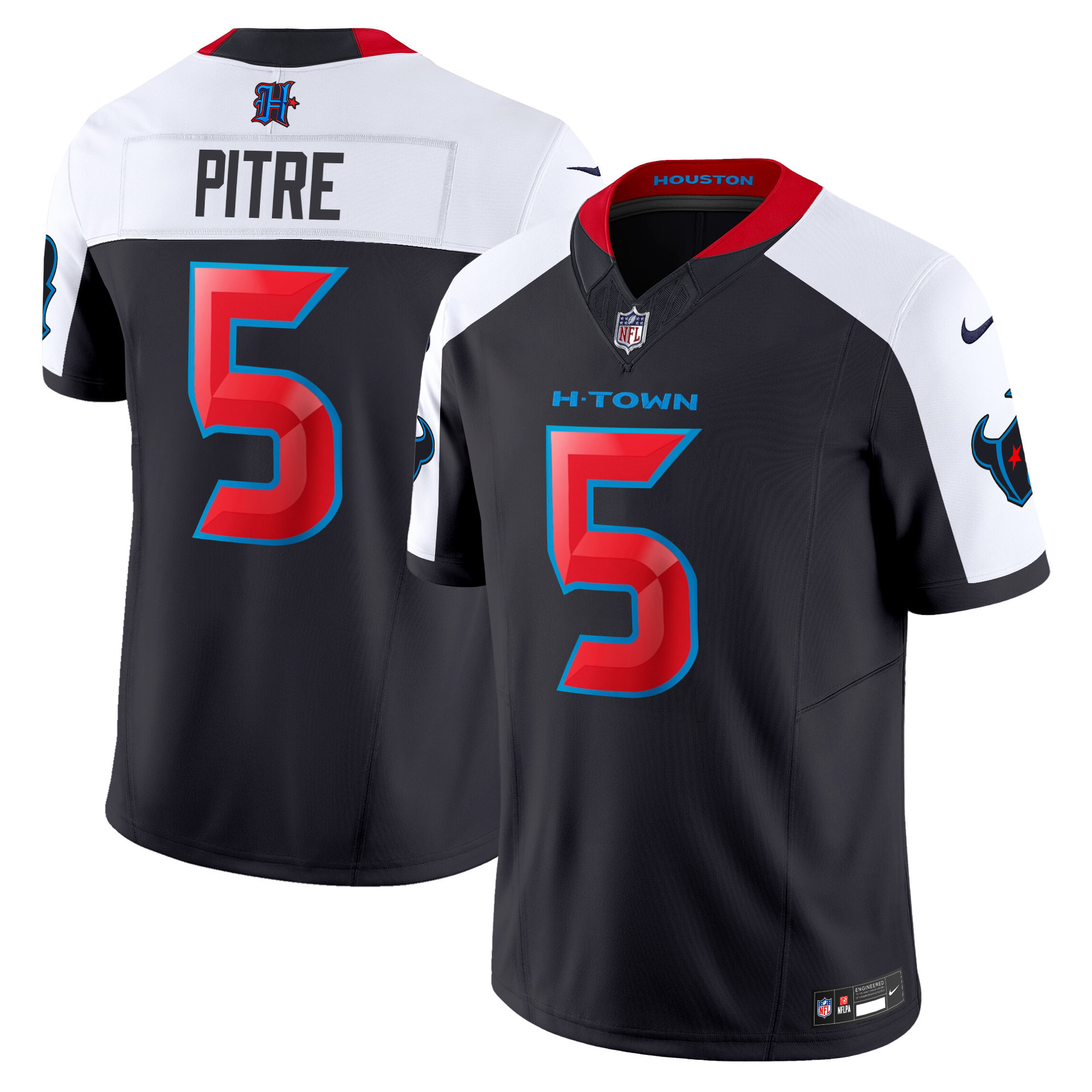 Jalen Pitre Men's Houston Texans 2024 Vapor Limited Navy Alternate Jersey - All Stitched
