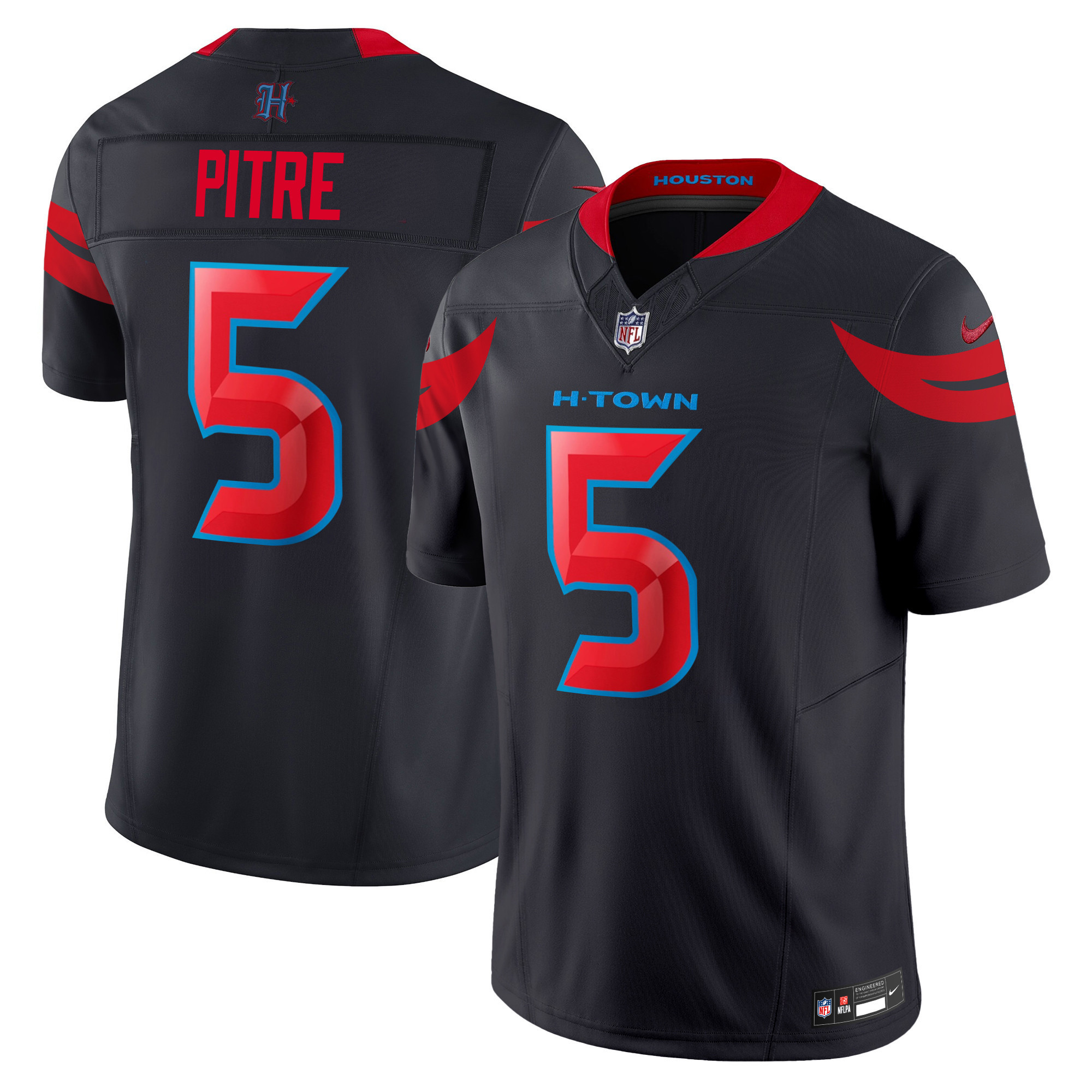 Jalen Pitre Men's Houston Texans 2024 Vapor Limited Navy Limited Jersey - All Stitched
