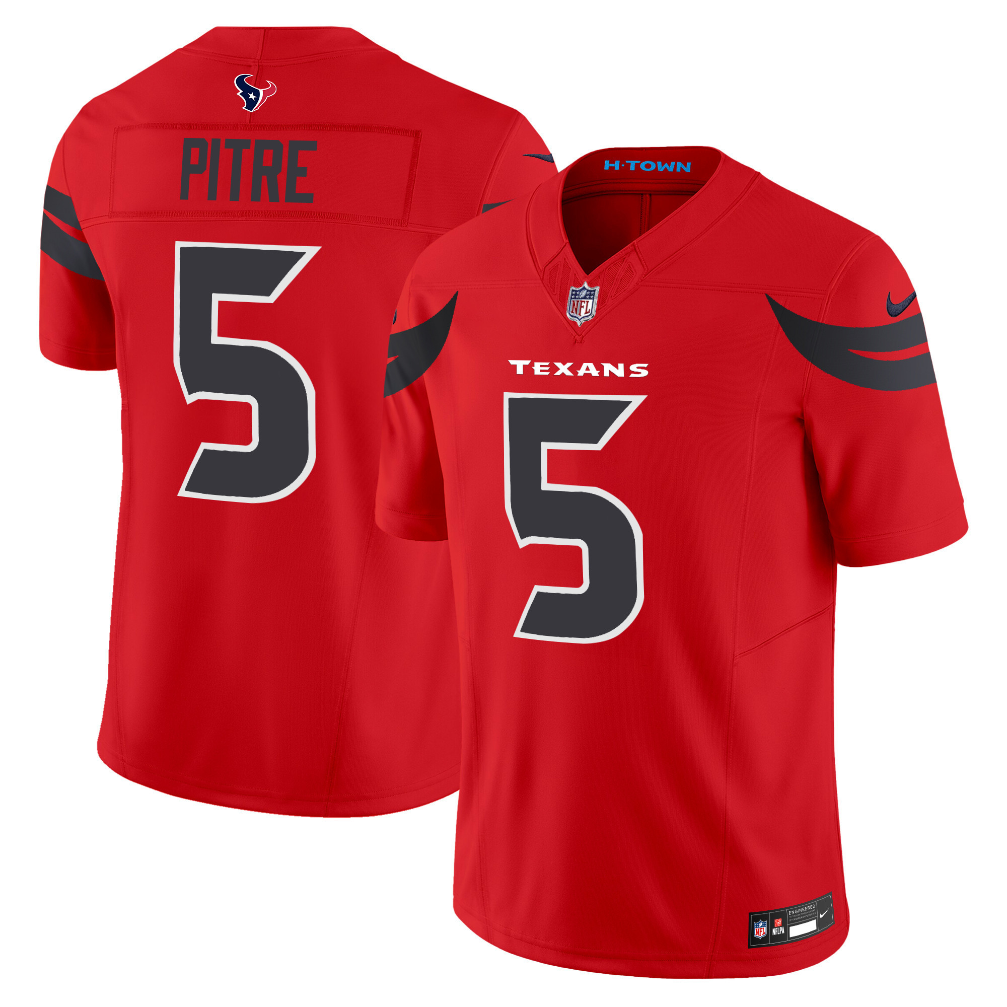 Jalen Pitre Men's Houston Texans 2024 Vapor Limited Red Jersey - All Stitched