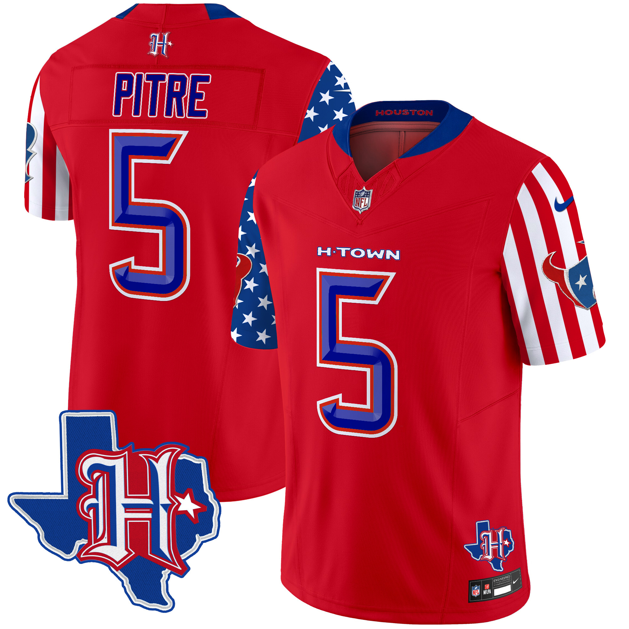 Jalen Pitre Men's Houston Texans American Style Vapor Limited Red Jersey - All Stitched