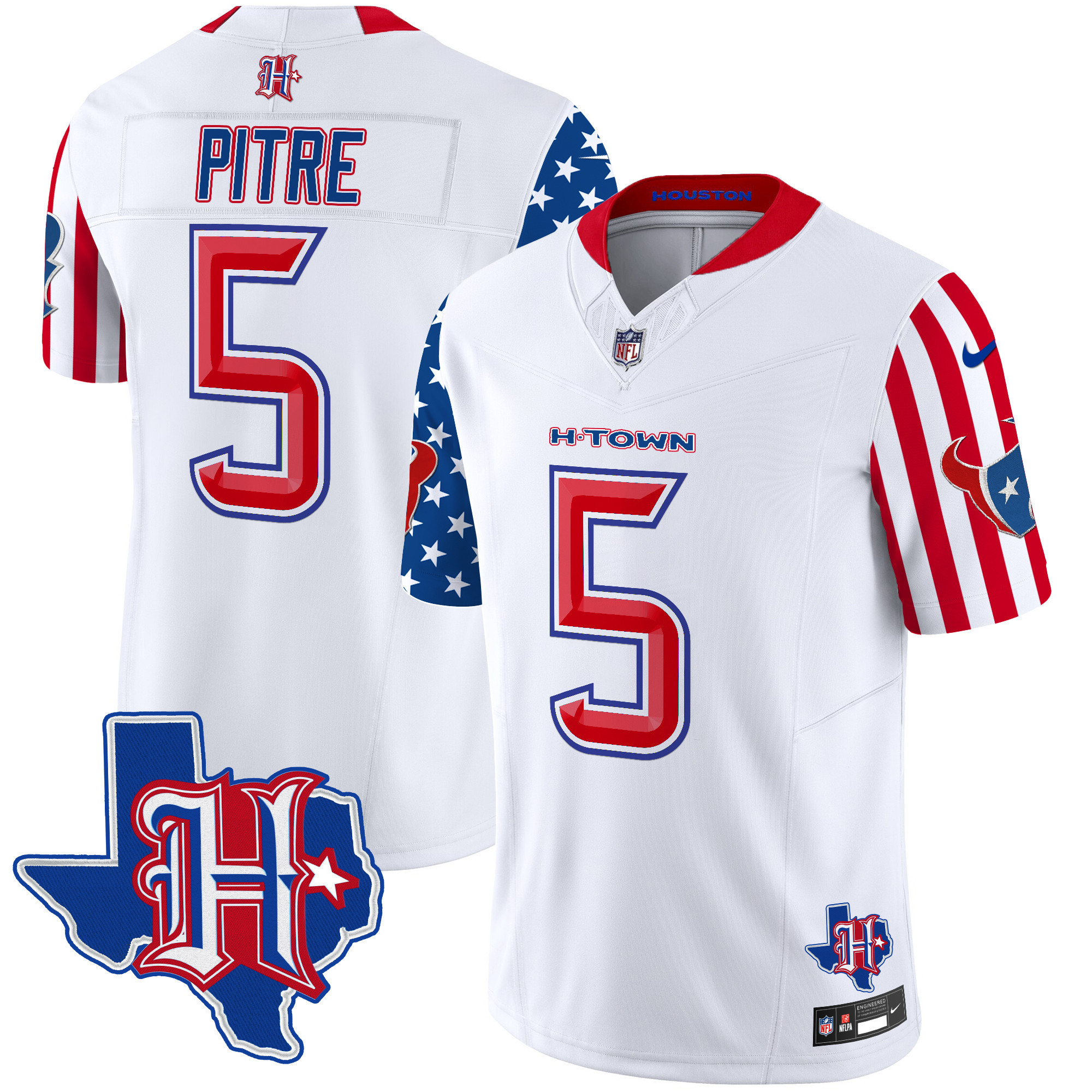 Jalen Pitre Men's Houston Texans American Style Vapor Limited White Jersey - All Stitched