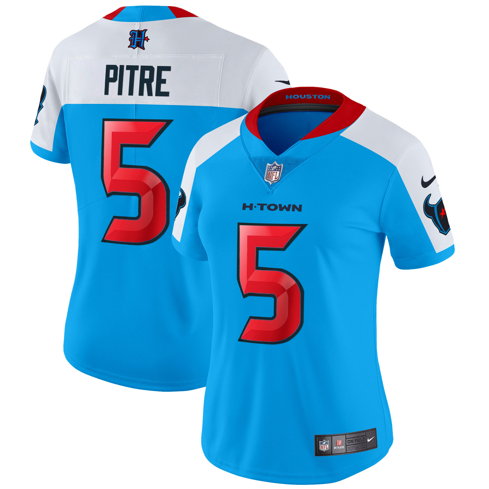 Jalen Pitre Women's Houston Texans 2024 Vapor Limited Blue Alternate Jersey - All Stitched