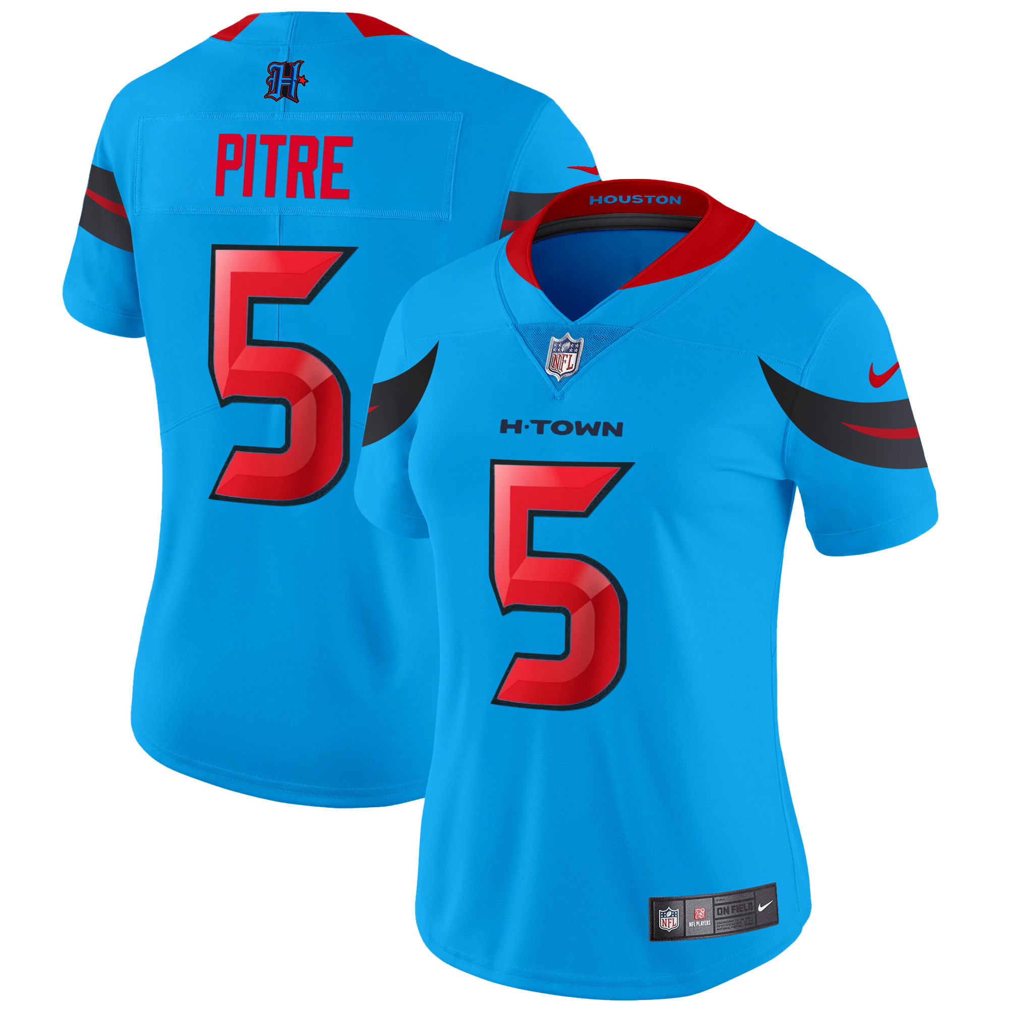 Jalen Pitre Women's Houston Texans 2024 Vapor Limited Blue Jersey - All Stitched