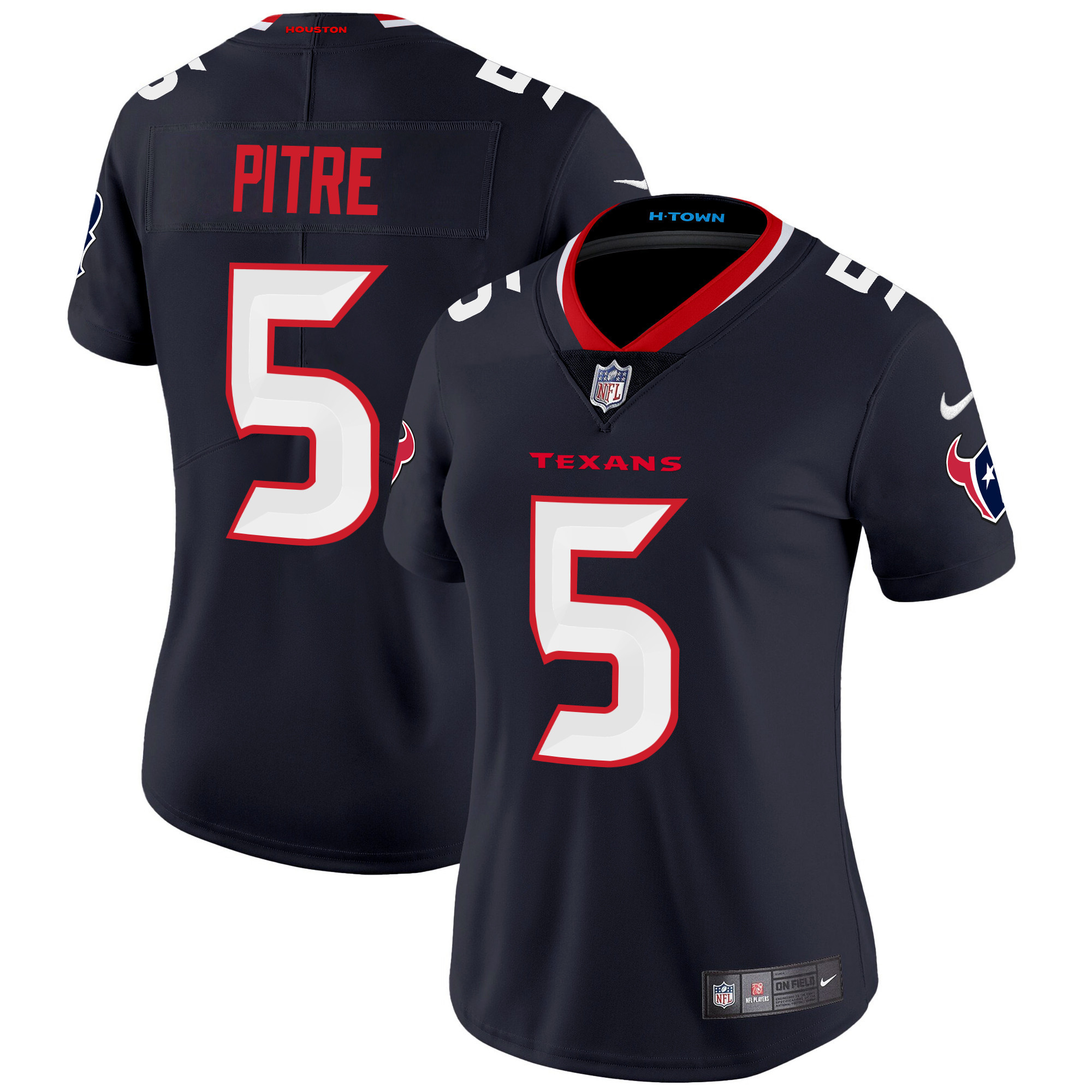 Jalen Pitre Women's Houston Texans 2024 Vapor Limited Navy Jersey - All Stitched