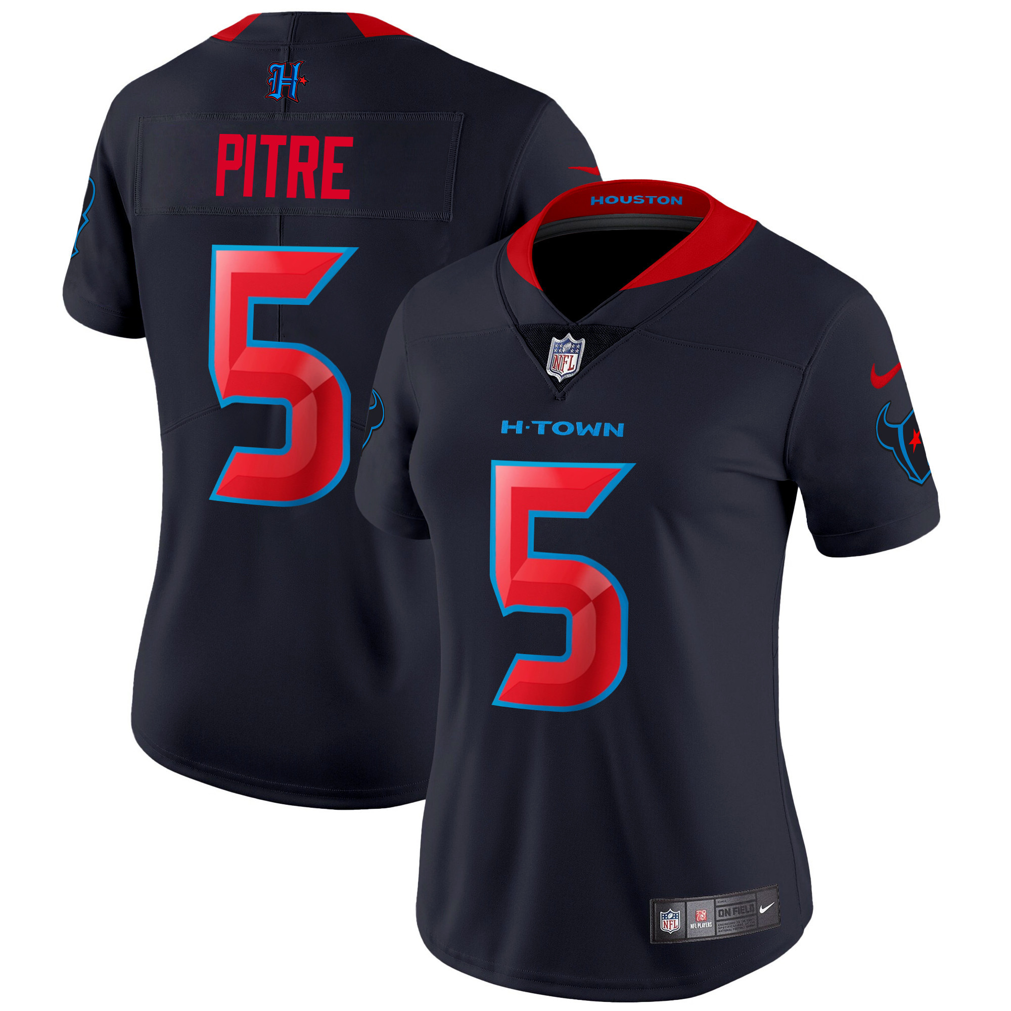 Jalen Pitre Women's Houston Texans 2024 Vapor Limited Navy Limited Jersey - All Stitched