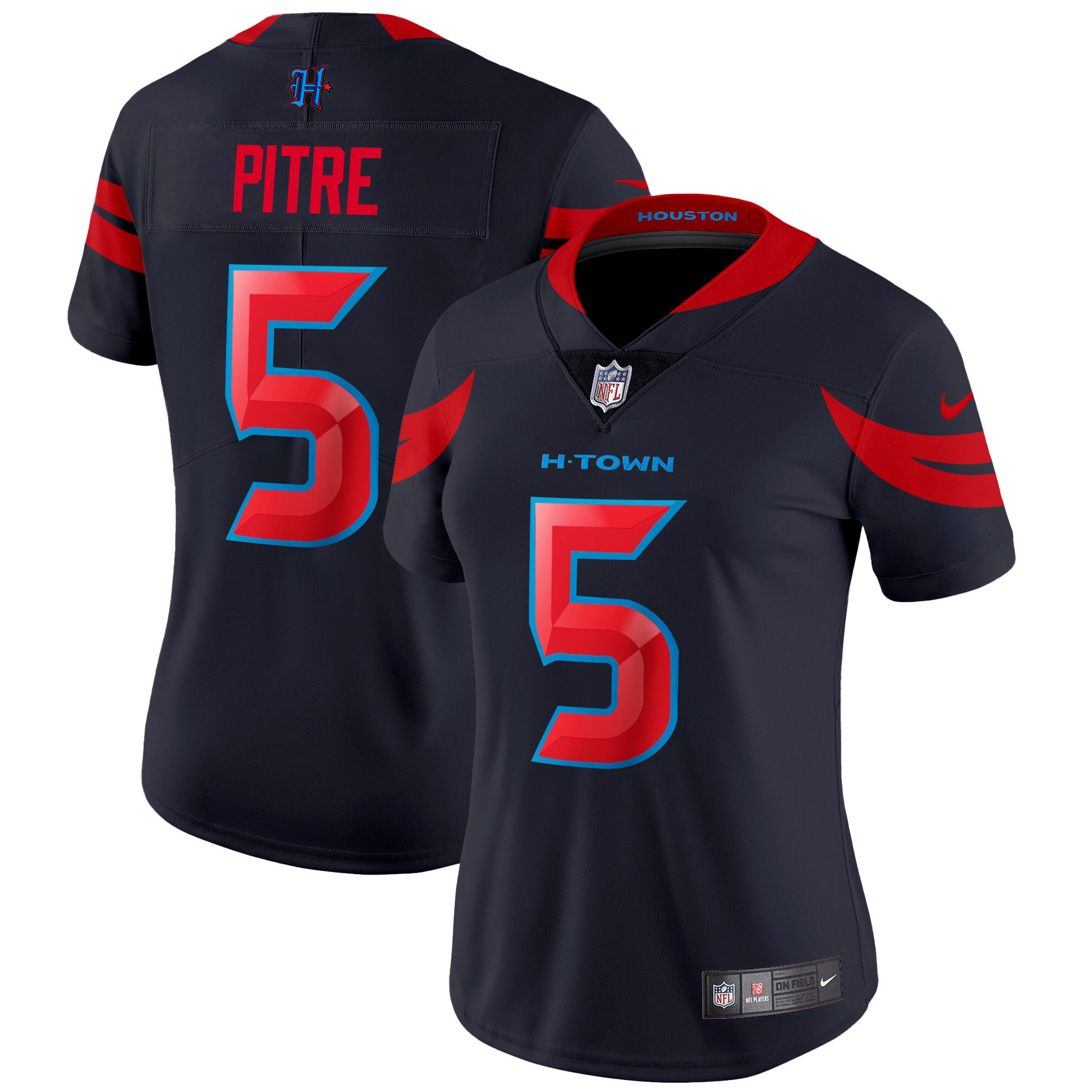 Jalen Pitre Women's Houston Texans 2024 Vapor Limited Navy Limited Jersey - All Stitched