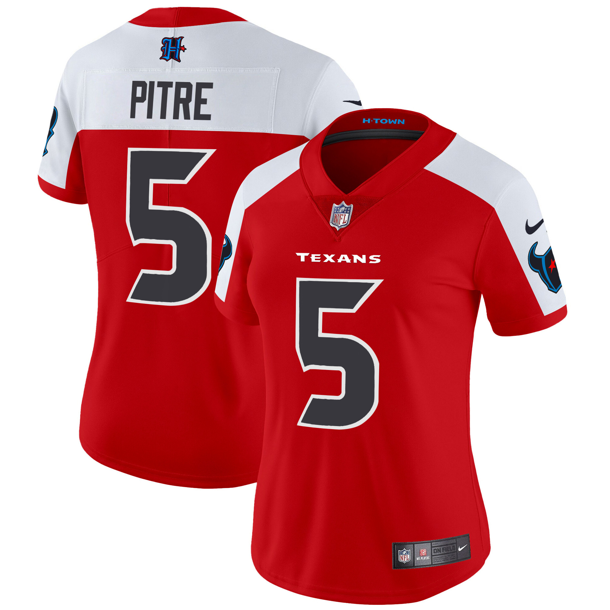 Jalen Pitre Women's Houston Texans 2024 Vapor Limited Red Alternate Jersey - All Stitched