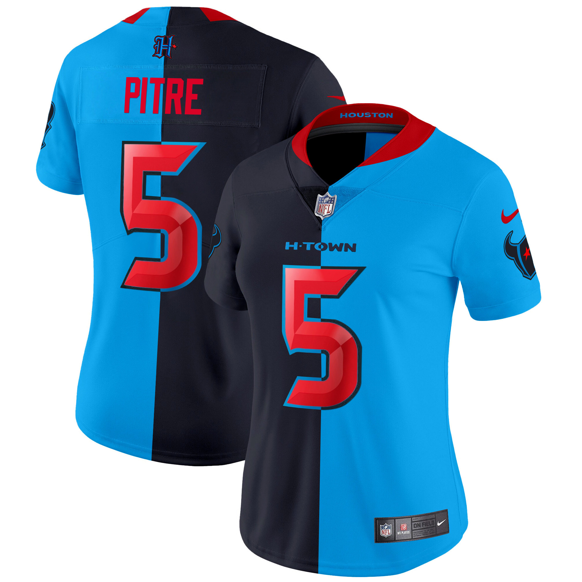 Jalen Pitre Women's Houston Texans 2024 Vapor Limited Split Jersey - All Stitched