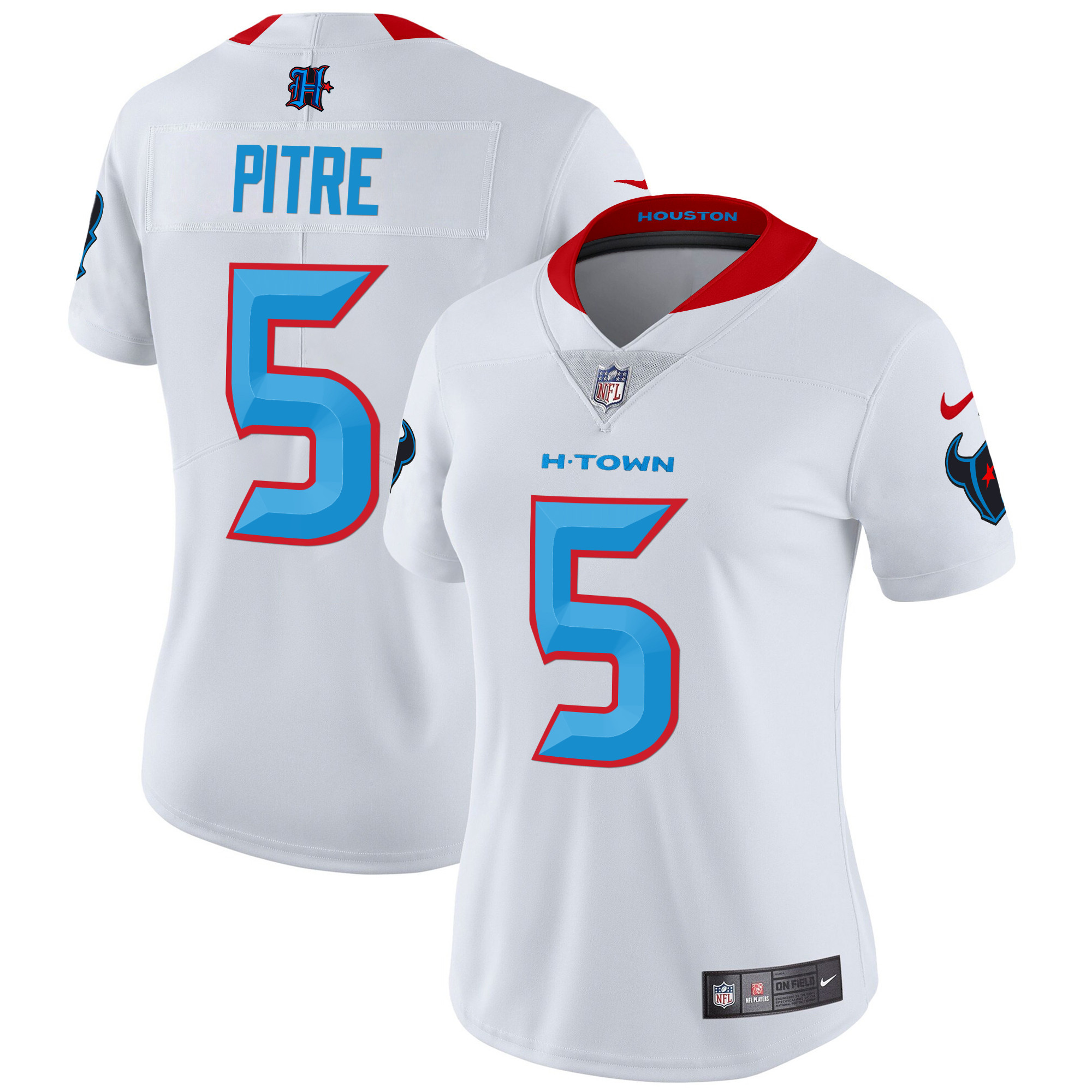 Jalen Pitre Women's Houston Texans 2024 Vapor Limited White Limited Jersey - All Stitched