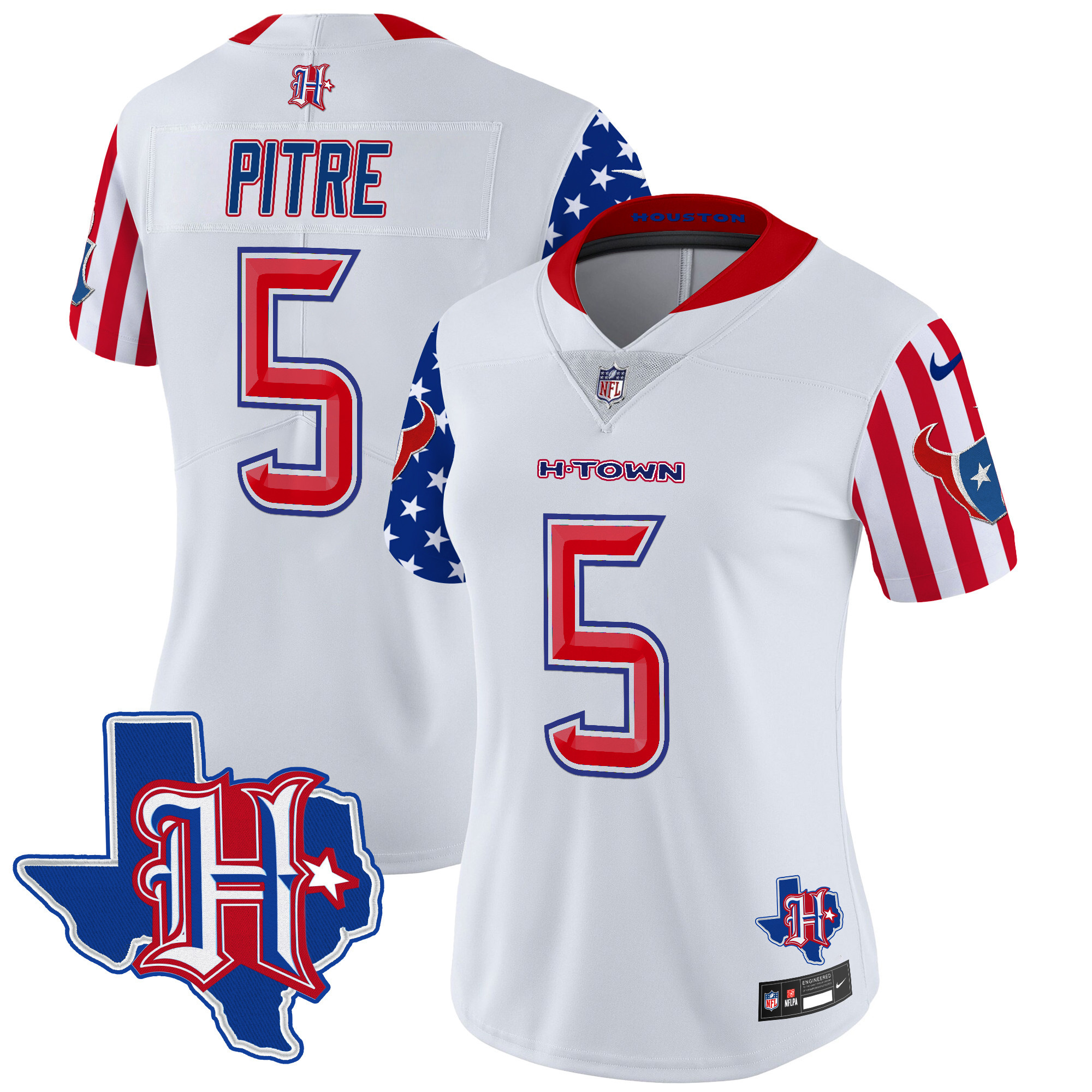Jalen Pitre Women's Houston Texans American Style Vapor Limited White Jersey - All Stitched