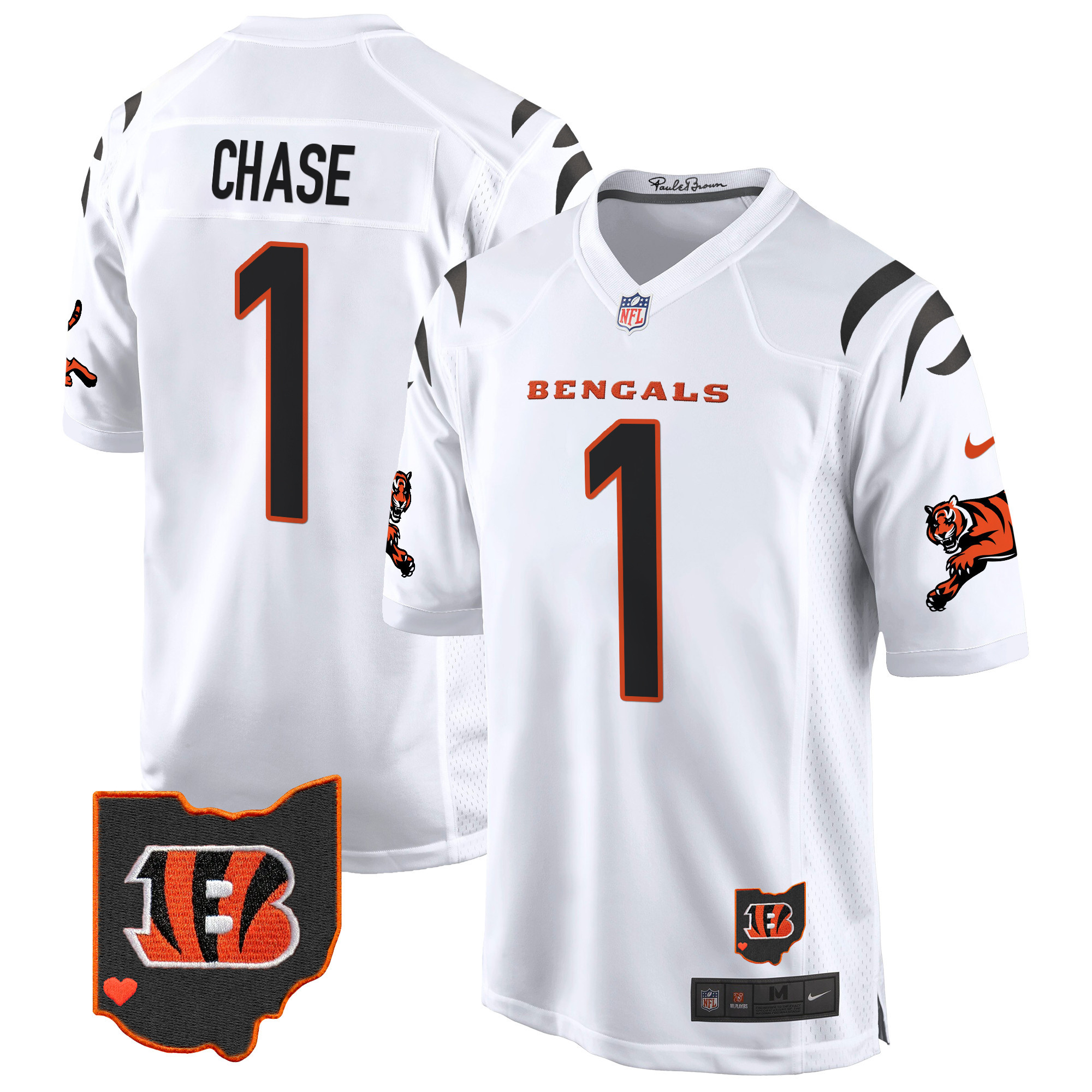 Ja'Marr Chase Men's Cincinnati Bengals 2024 Game White Jersey - All Stitched