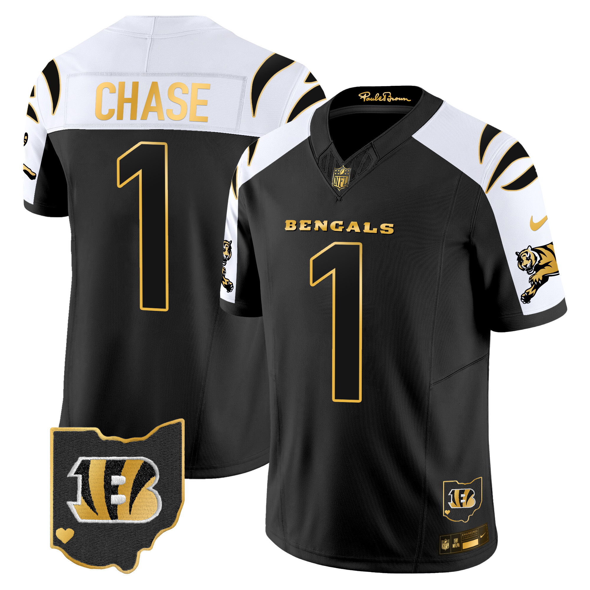 Ja'Marr Chase Men's Cincinnati Bengals 2024 Gold Vapor Limited Alternate Jersey - All Stitched