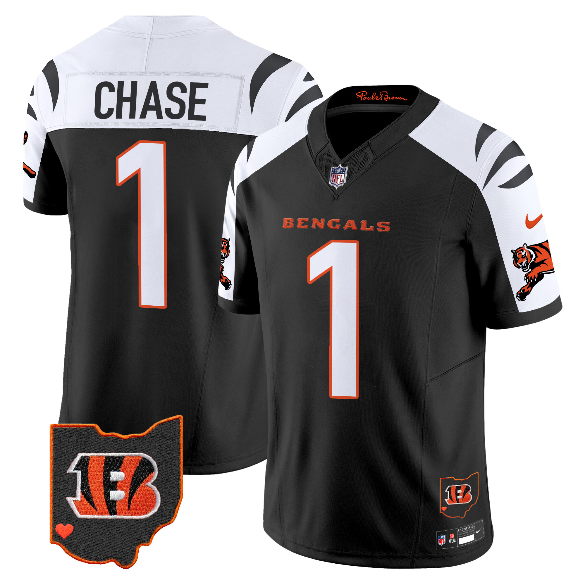 Ja'Marr Chase Men's Cincinnati Bengals 2024 Vapor Limited Alternate Jersey - All Stitched