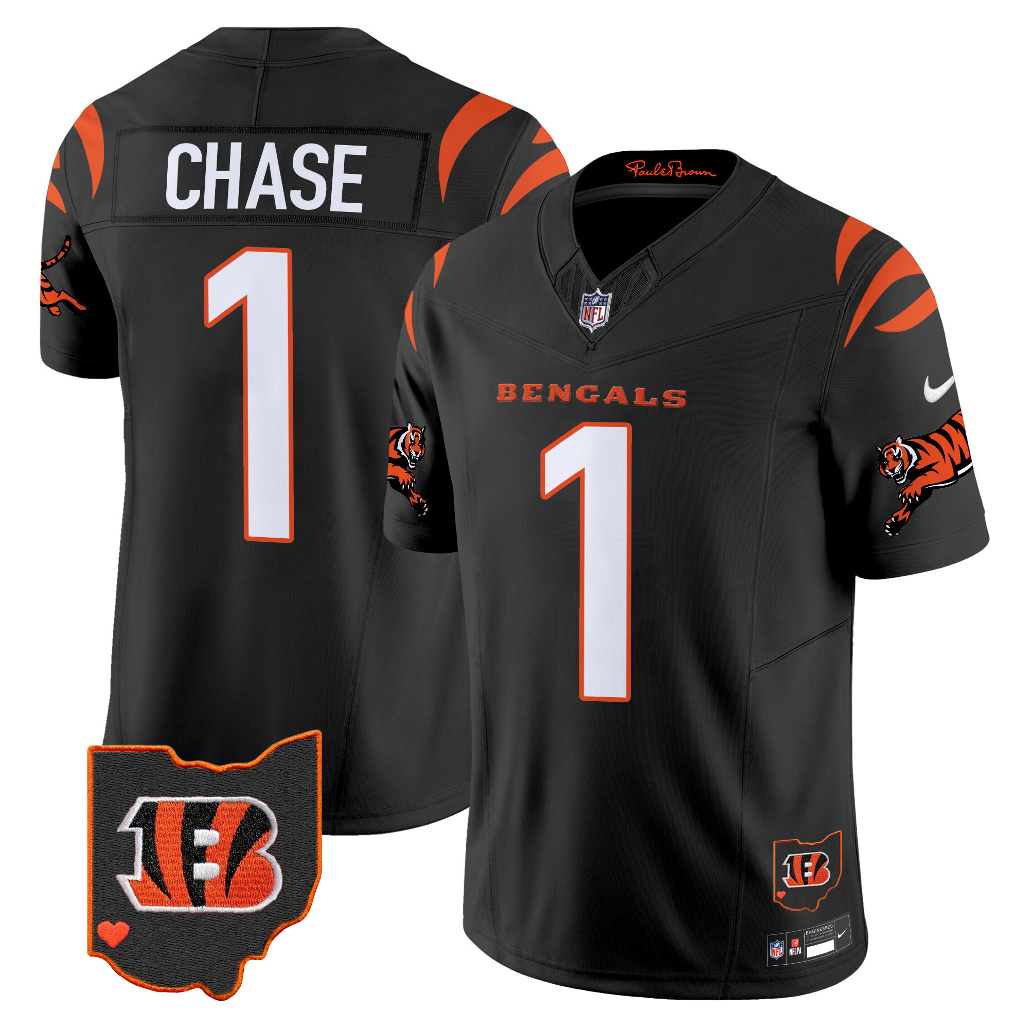 Ja'Marr Chase Men's Cincinnati Bengals 2024 Vapor Limited Black Jersey - All Stitched