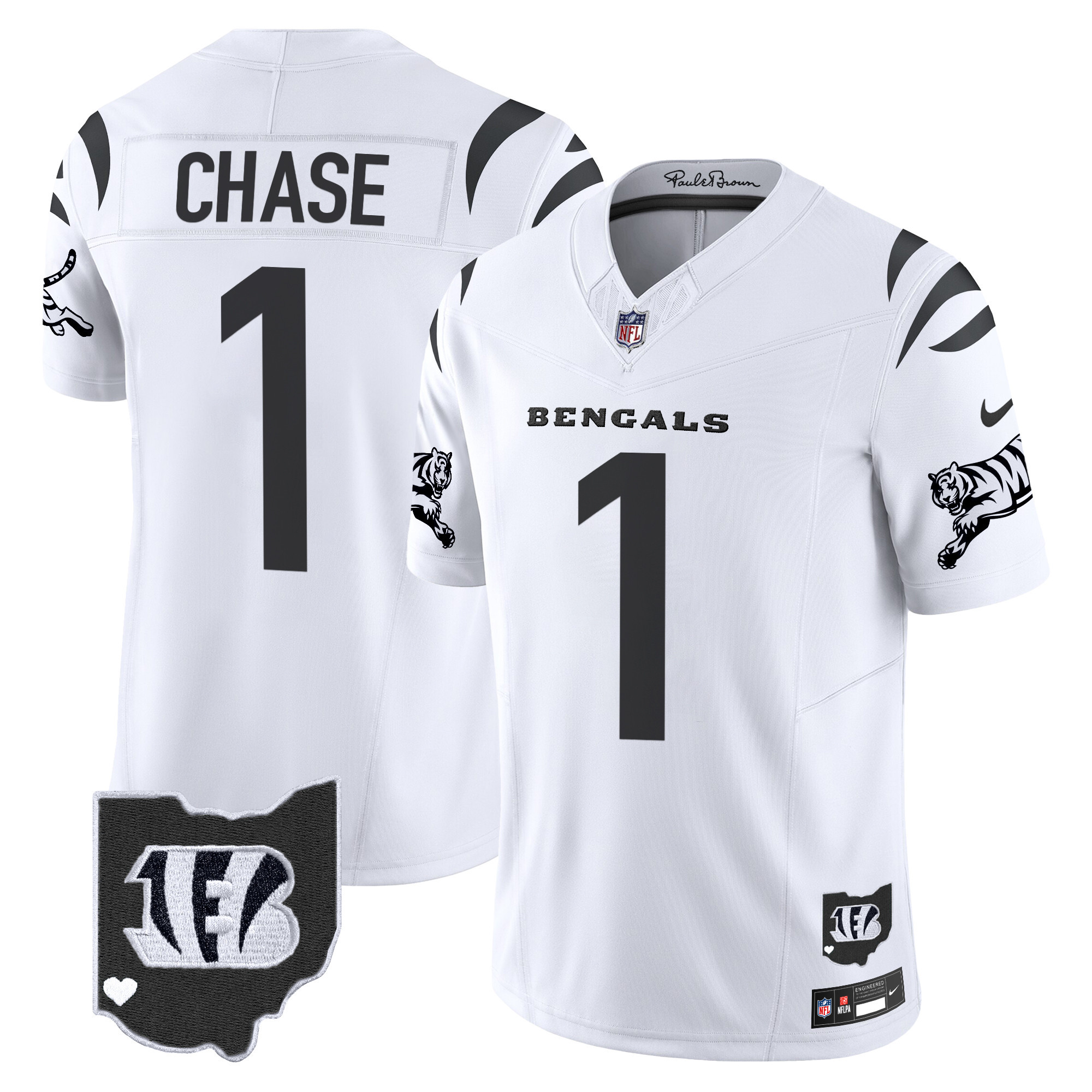 Ja'Marr Chase Men's Cincinnati Bengals 2024 Vapor Limited White Limited Jersey - All Stitched