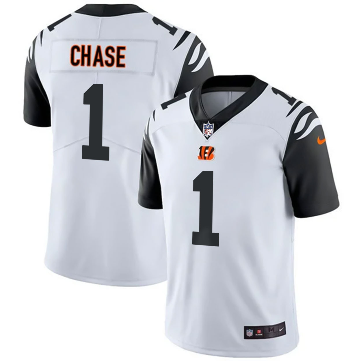 Ja'Marr Chase Men's Cincinnati Bengals Black Gold & White Gold Vapor Color Rush Jersey - All Stitched
