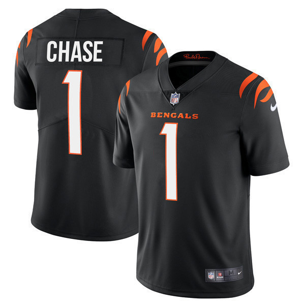 Ja'Marr Chase Men's Cincinnati Bengals Player Vapor Limited Black Jersey - All Stitched
